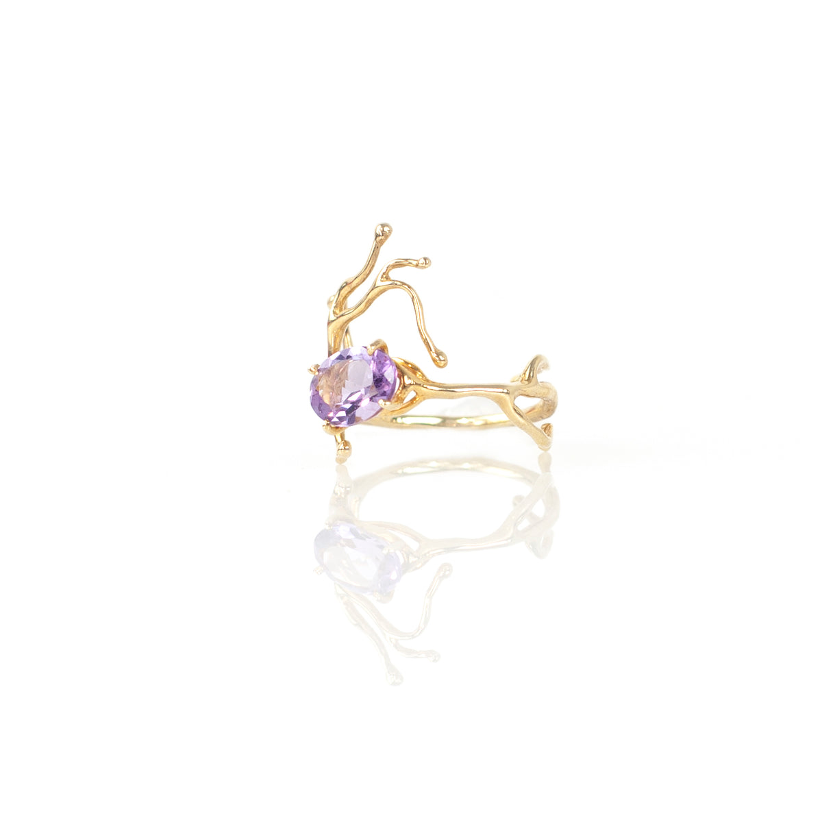 BRANCHY amethyst sterling silver ring by Duong Jewelry
#color_22k-yellow-gold