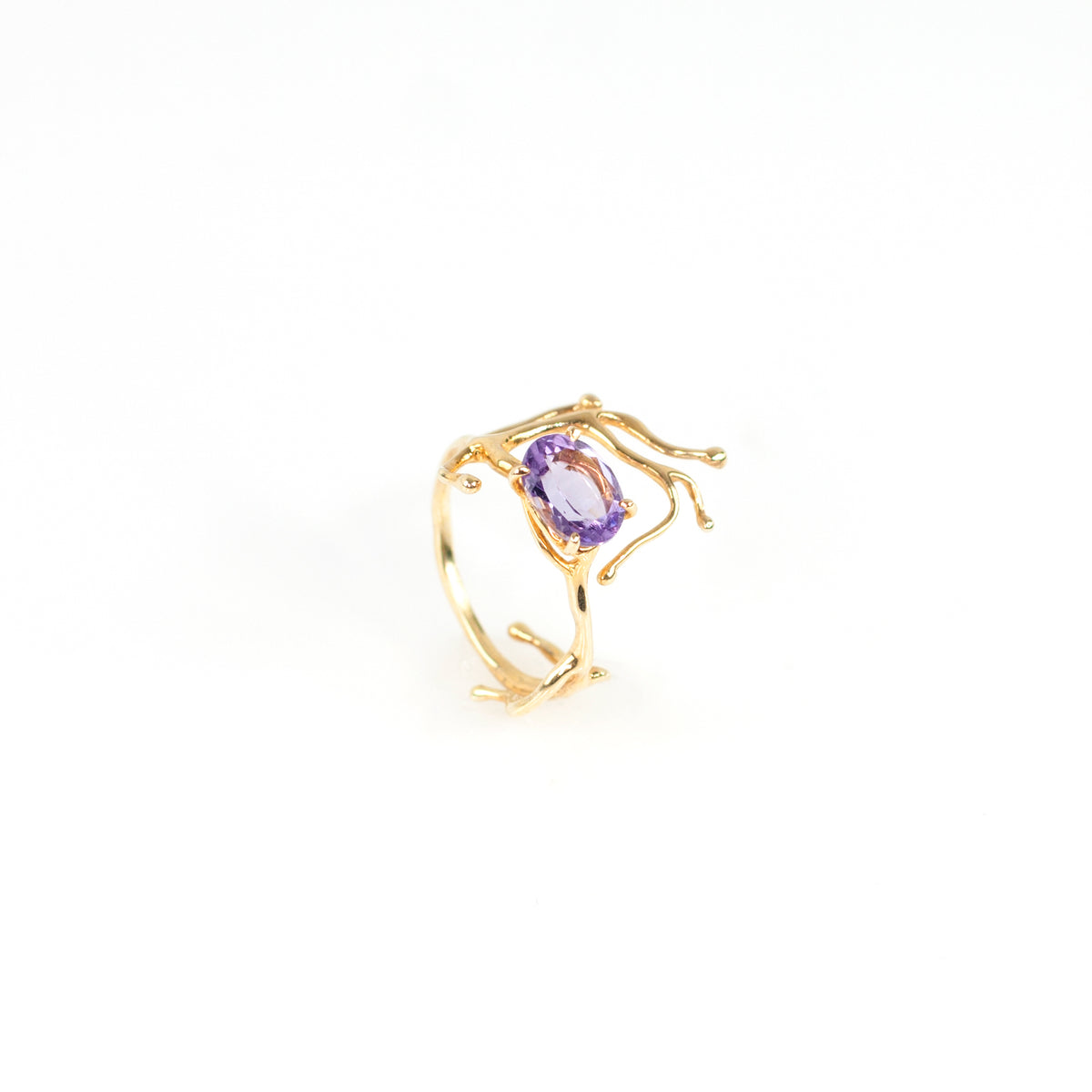 BRANCHY amethyst sterling silver ring by Duong Jewelry
#color_22k-yellow-gold