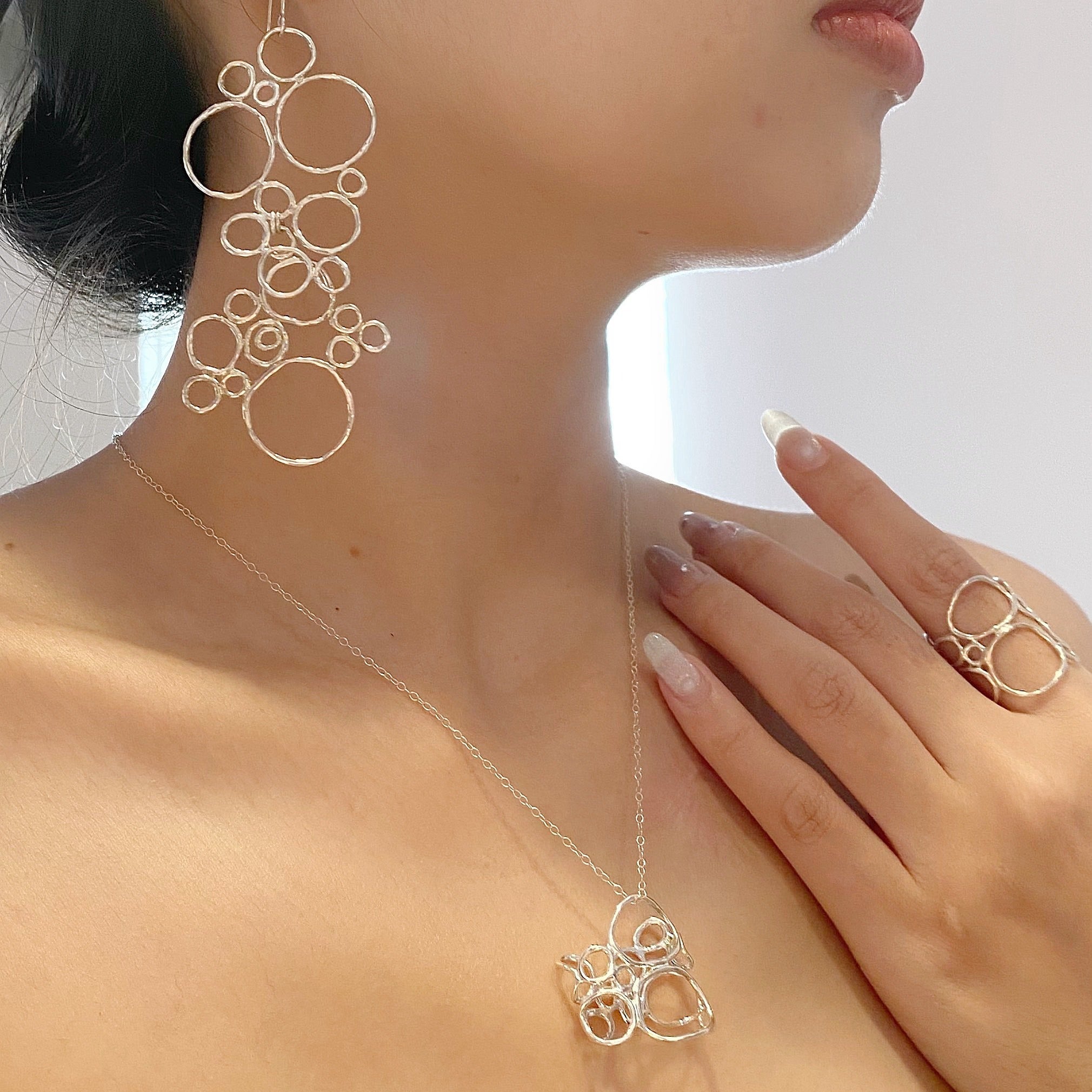 BUBBLE PLAIN silver earrings
