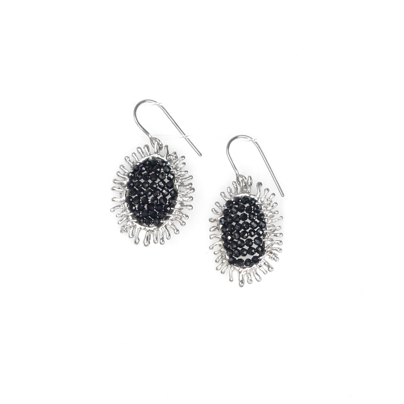 CAMILLE SINGLE black spinel sterling silver earrings by Duong Jewelry #color_no-plating
