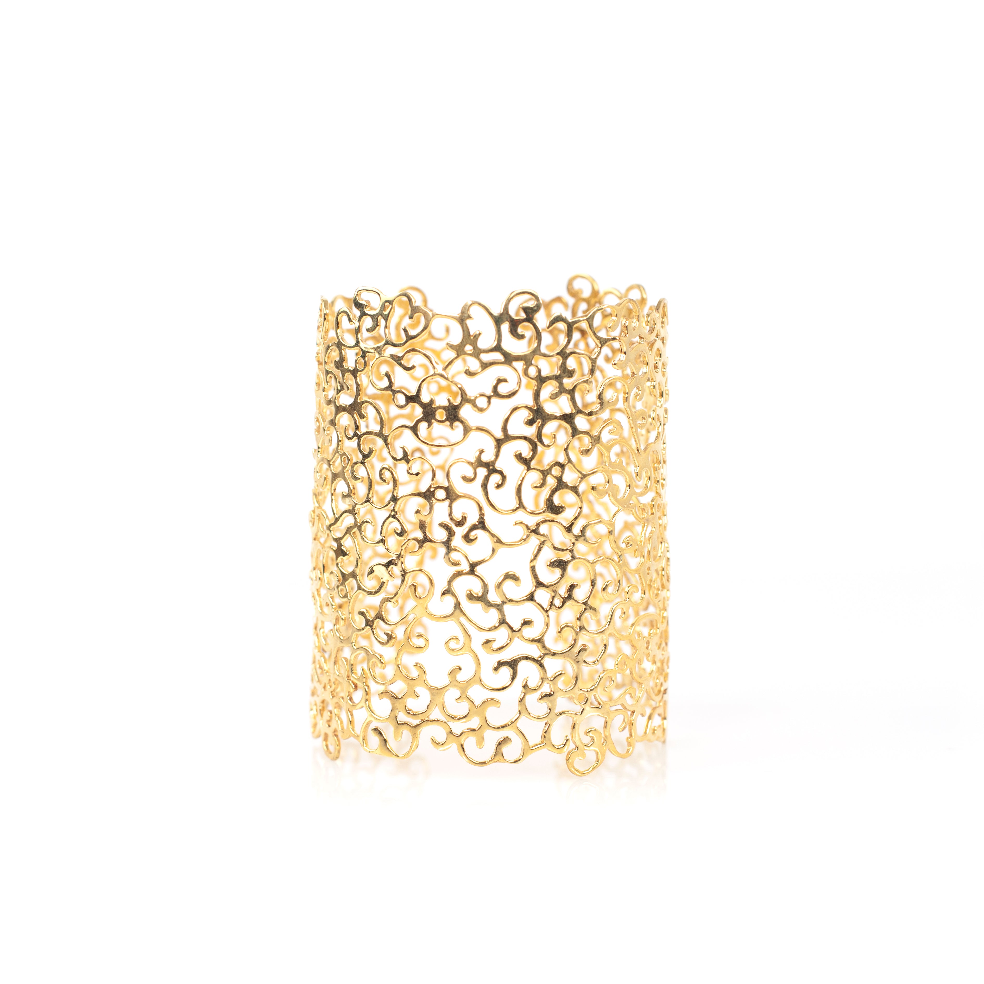 CHARMING ORIENT CUT OUT brass cuff by Duong Jewelry
#color_22k-yellow-gold