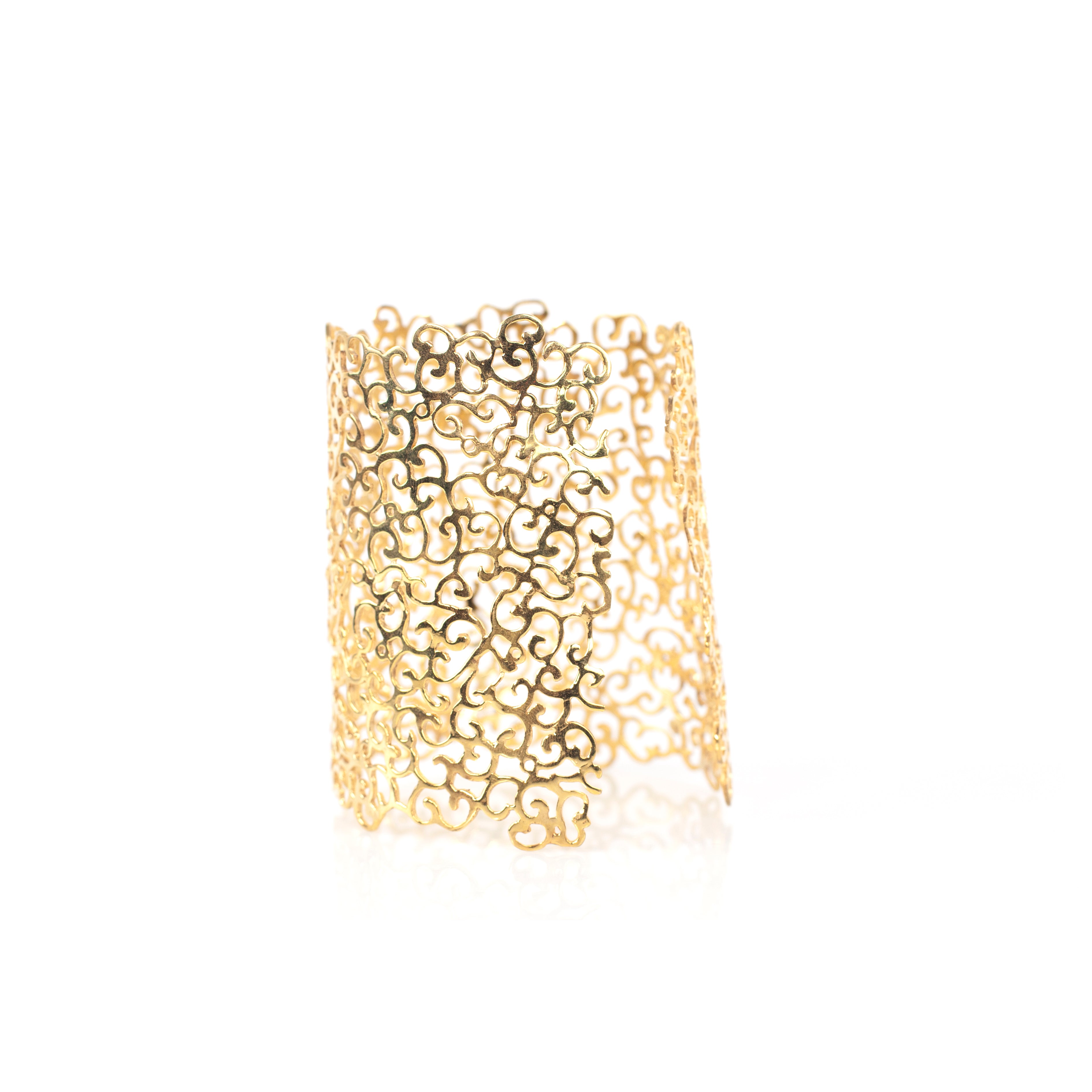 CHARMING ORIENT CUT OUT brass cuff by Duong Jewelry
#color_22k-yellow-gold