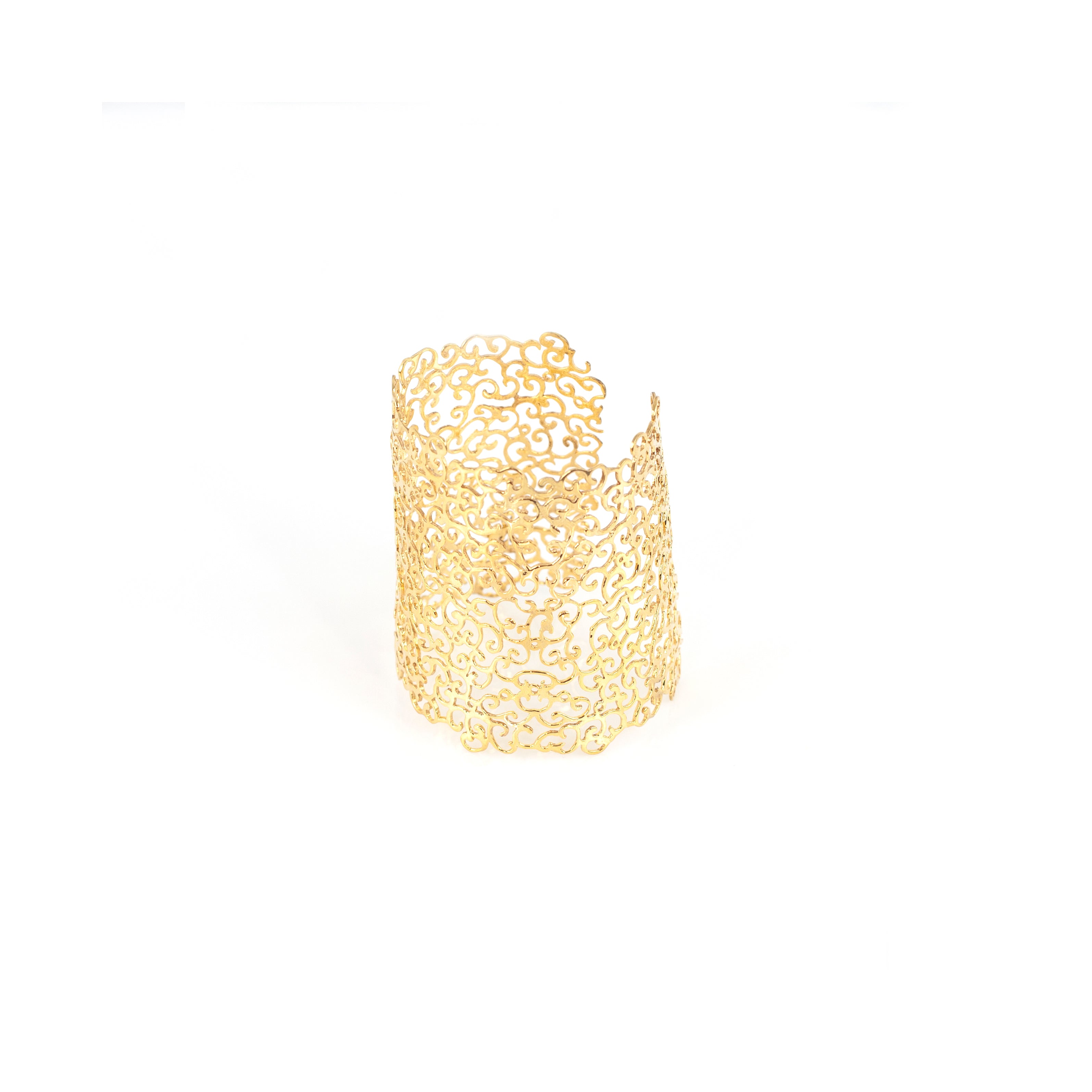 CHARMING ORIENT CUT OUT sterling silver cuff by Duong Jewelry
#color_22k-yellow-gold