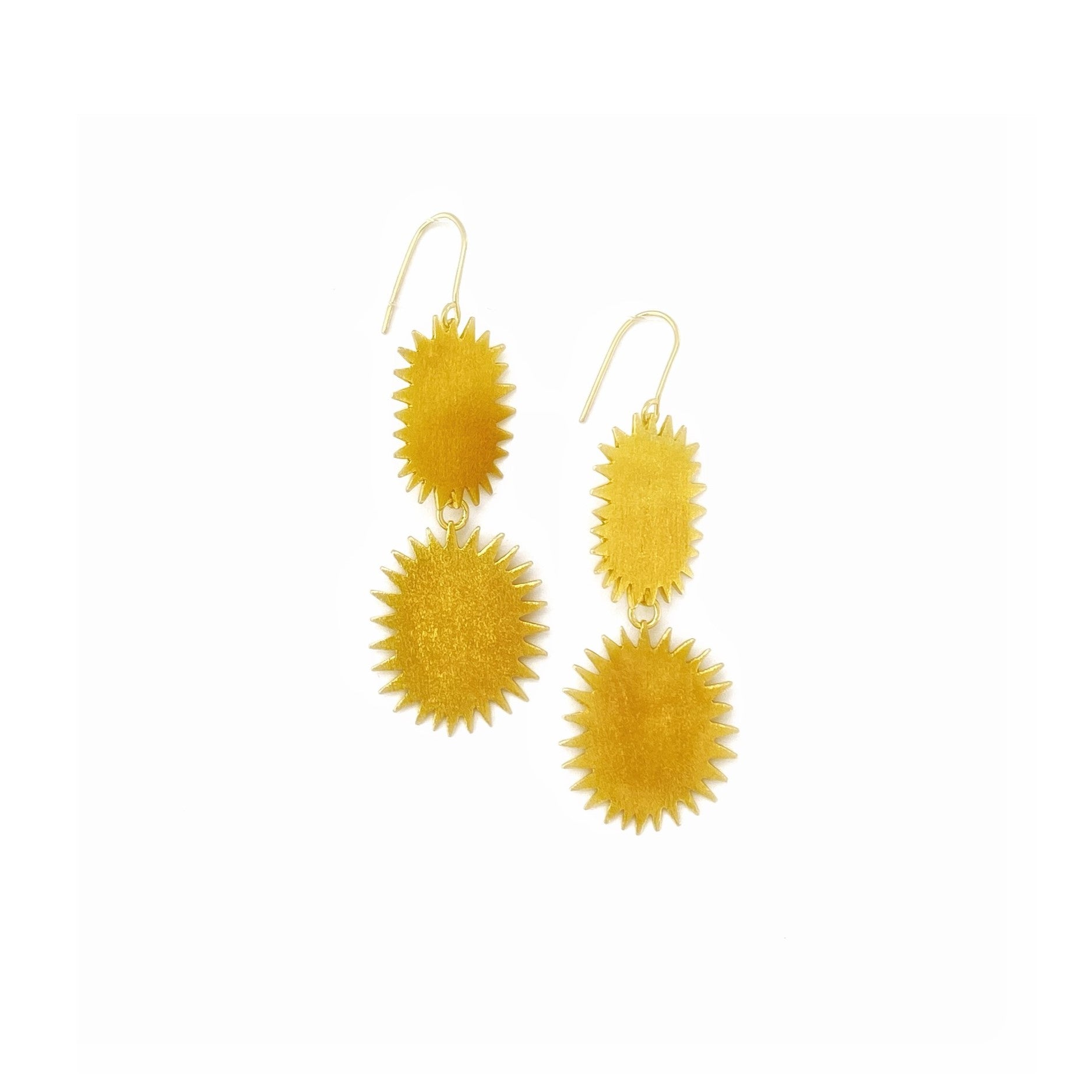 DURIAN DOUBLE sterling silver earrings by Duong Jewelry
#color_22k-yellow-gold