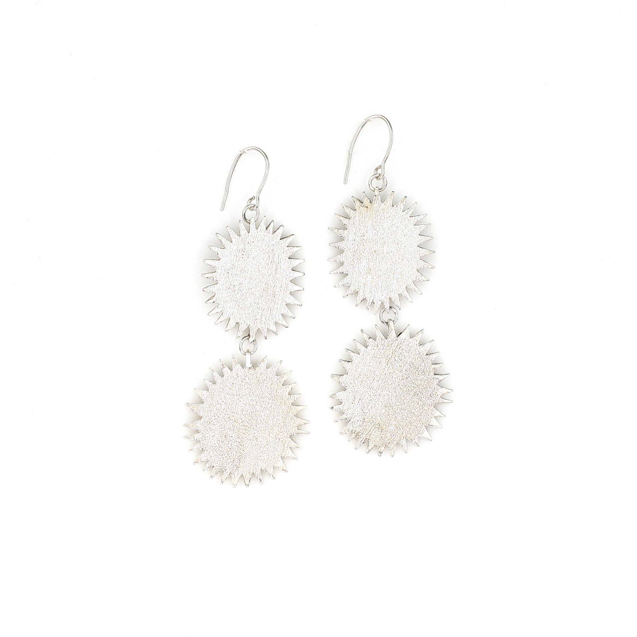 DURIAN DOUBLE sterling silver earrings by Duong Jewelry
#color_no-plating