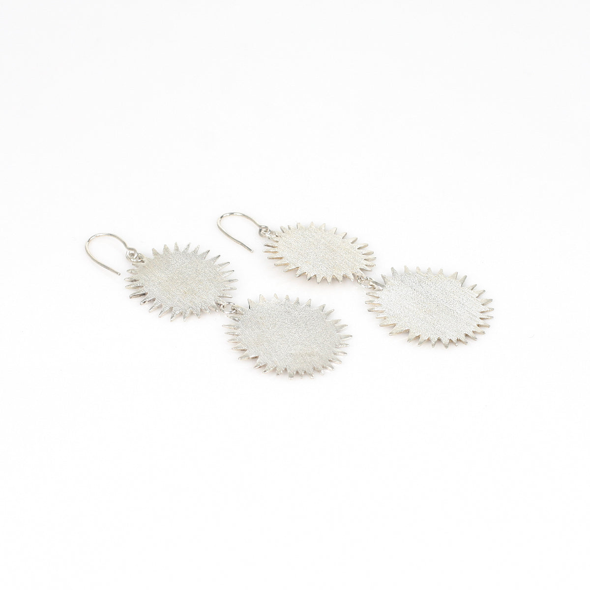 DURIAN DOUBLE sterling silver earrings by Duong Jewelry
#color_no-plating