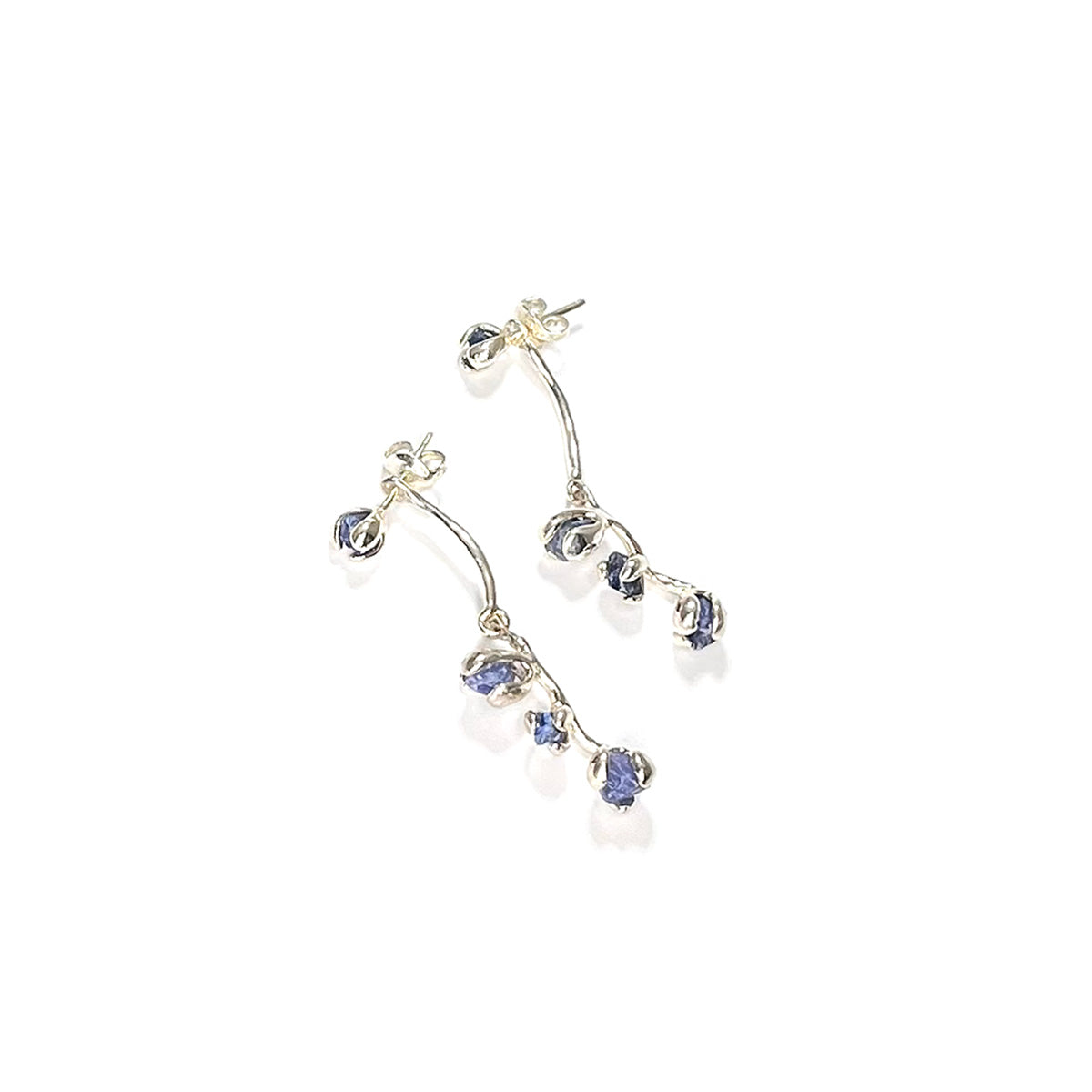 SAKURA SHORT cobalt blue spinel sterling silver earrings by Duong Jewelry
#color_no-plating