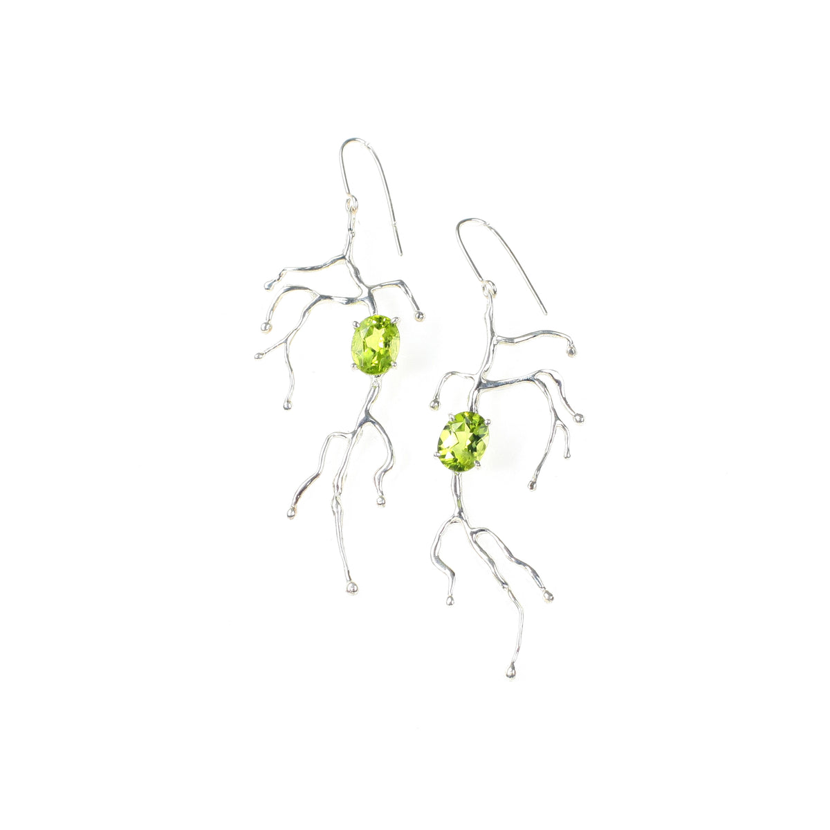 BRANCHY peridot sterling silver earrings by Duong jewelry
#color_no-plating 