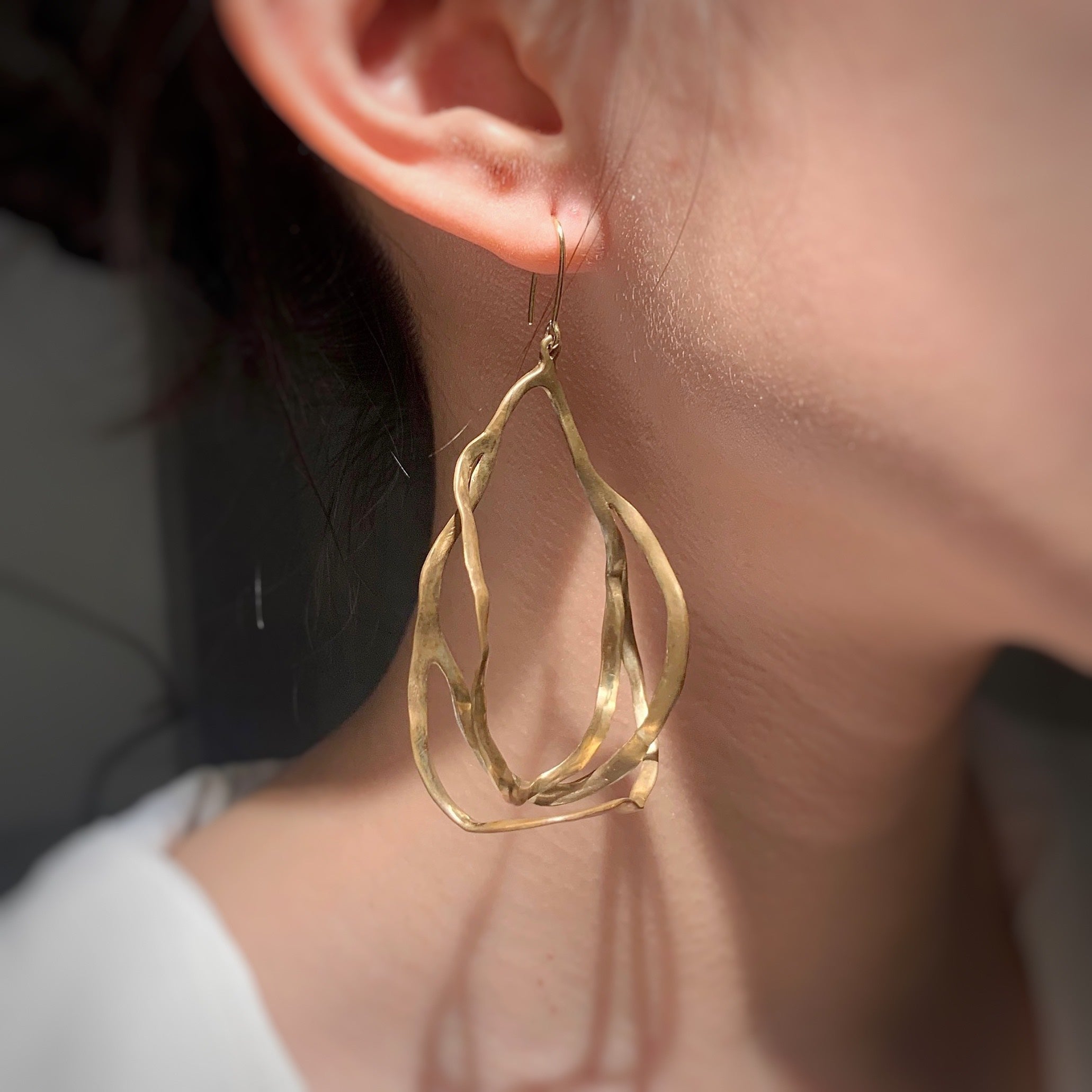 SPACE ODDITY brass earrings