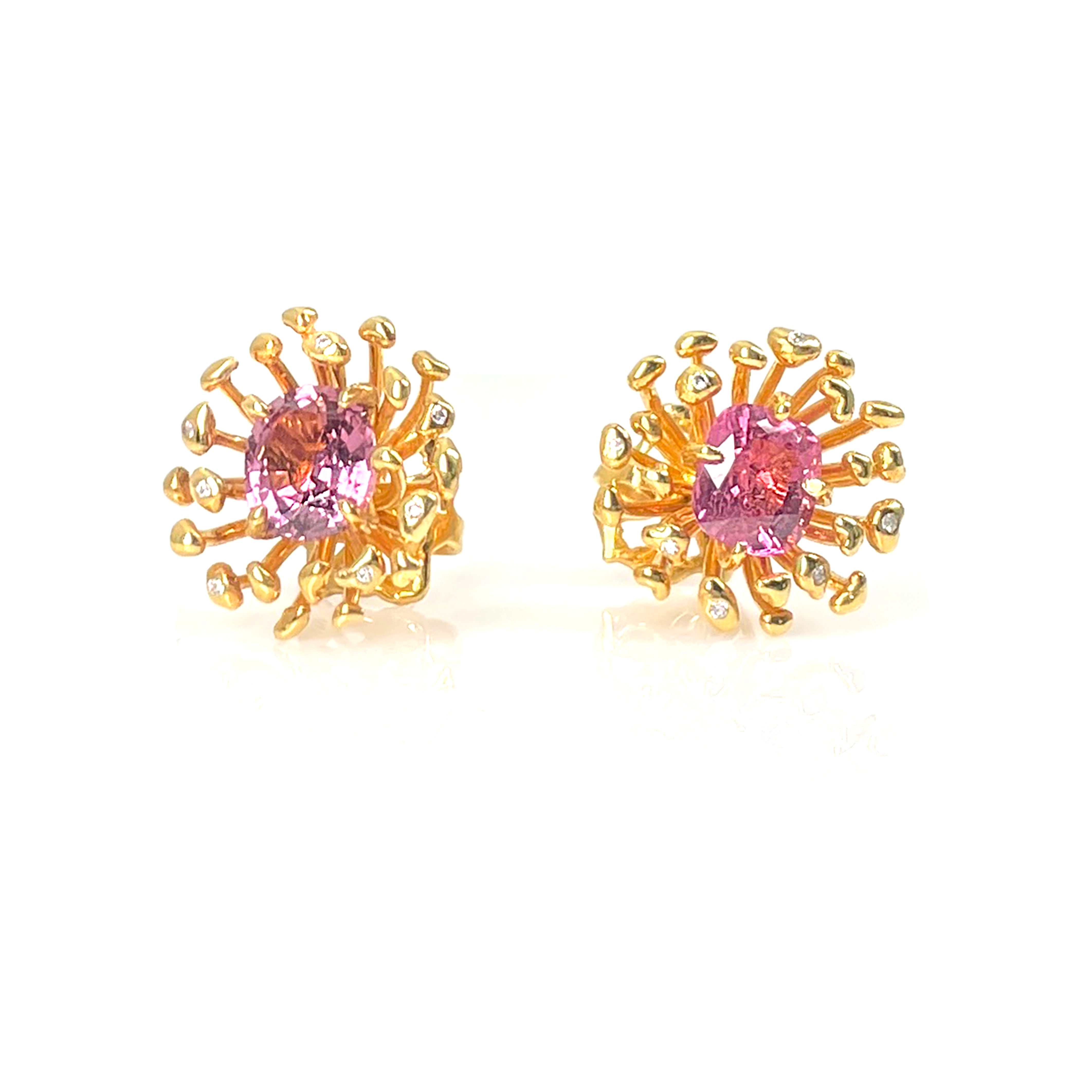 STAMI MINI pink spinel & diamond 10K gold earrings by Duong Jewelry
#color_22k-yellow-gold
