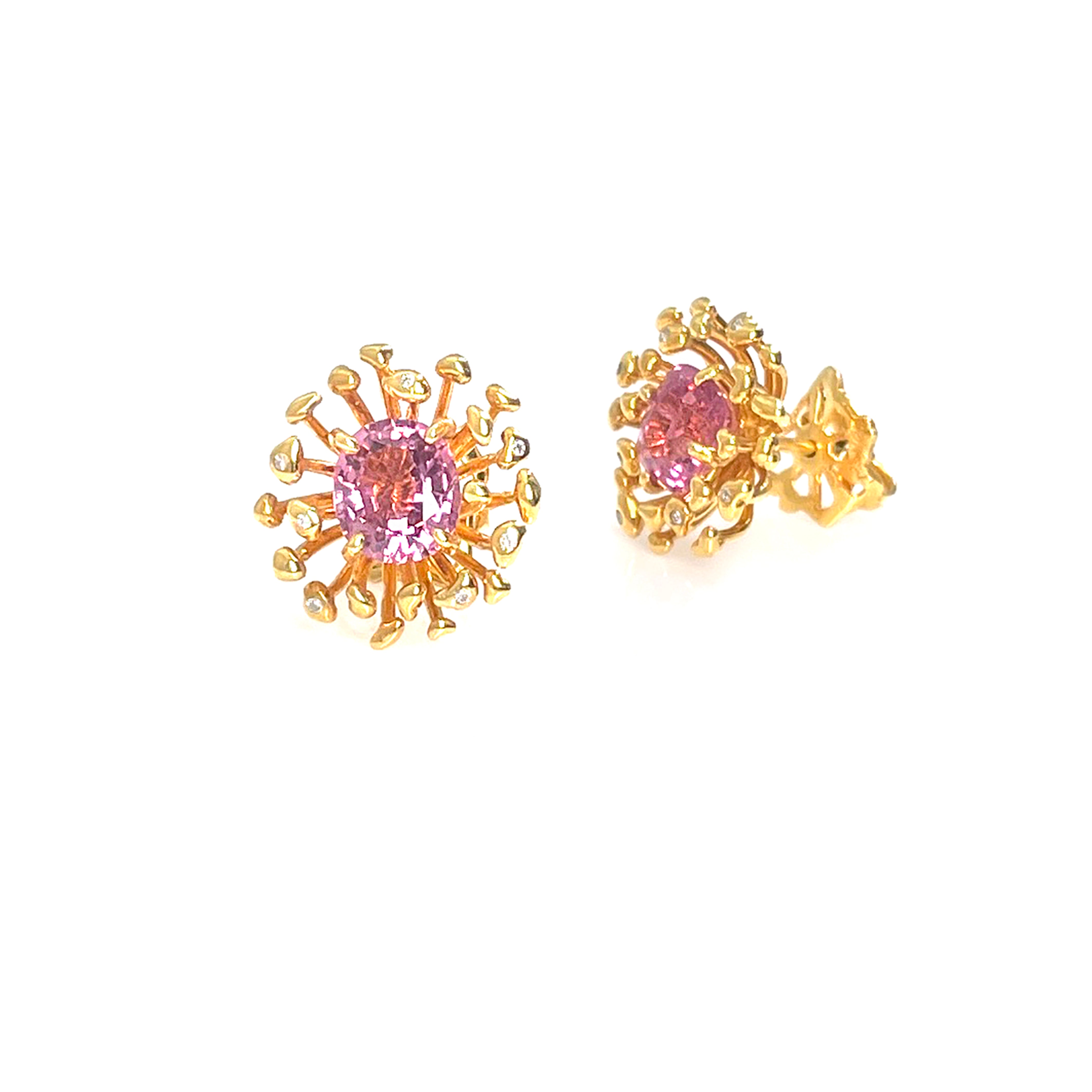 STAMI MINI pink spinel & diamond 10K gold earrings by Duong Jewelry
#color_22k-yellow-gold