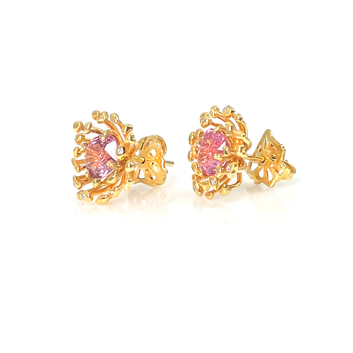 STAMI MINI pink spinel & diamond 10K gold earrings by Duong Jewelry
#color_22k-yellow-gold