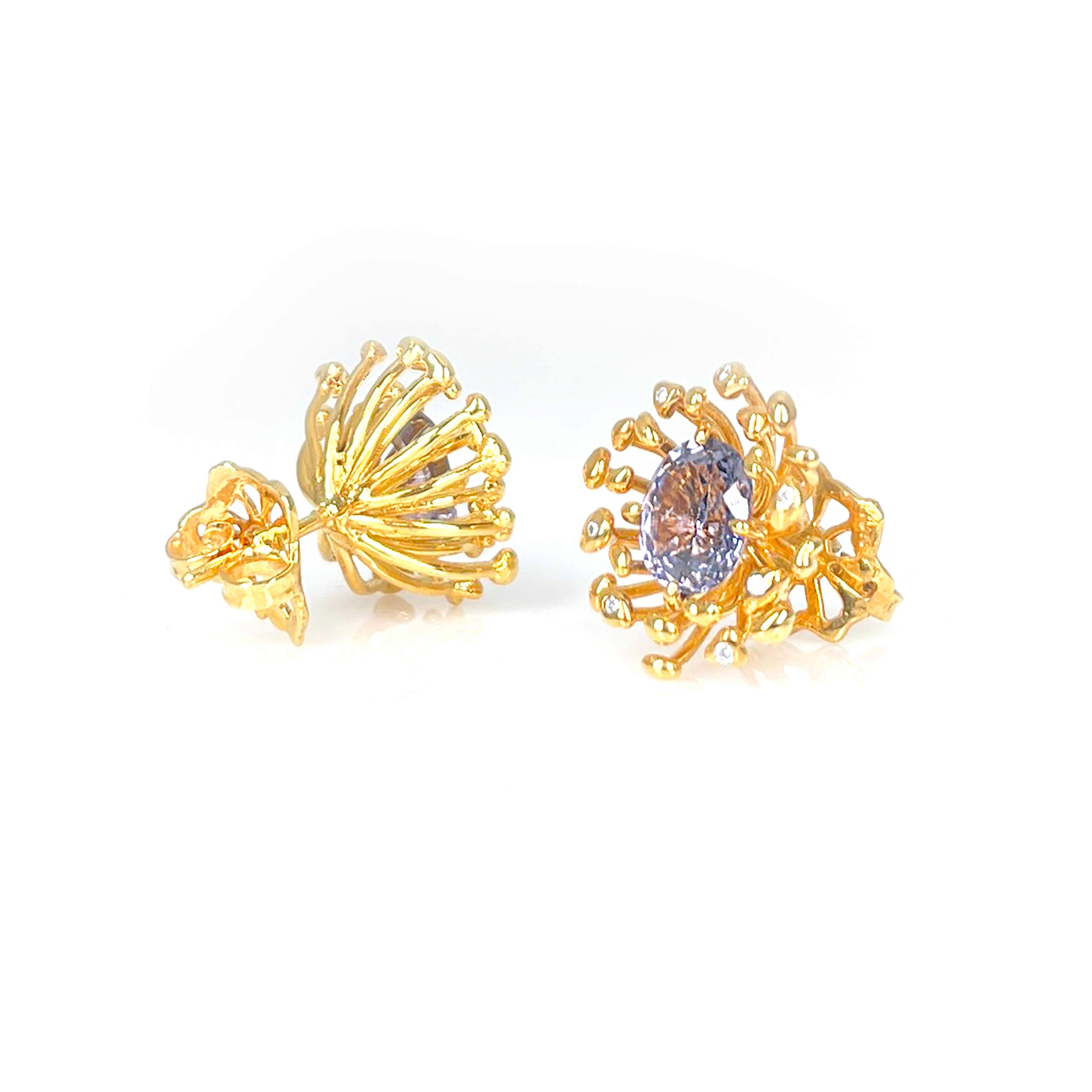 STAMI MINI violet spinel & diamond 10K gold earrings by Duong Jewelry
#color_22k-yellow-gold