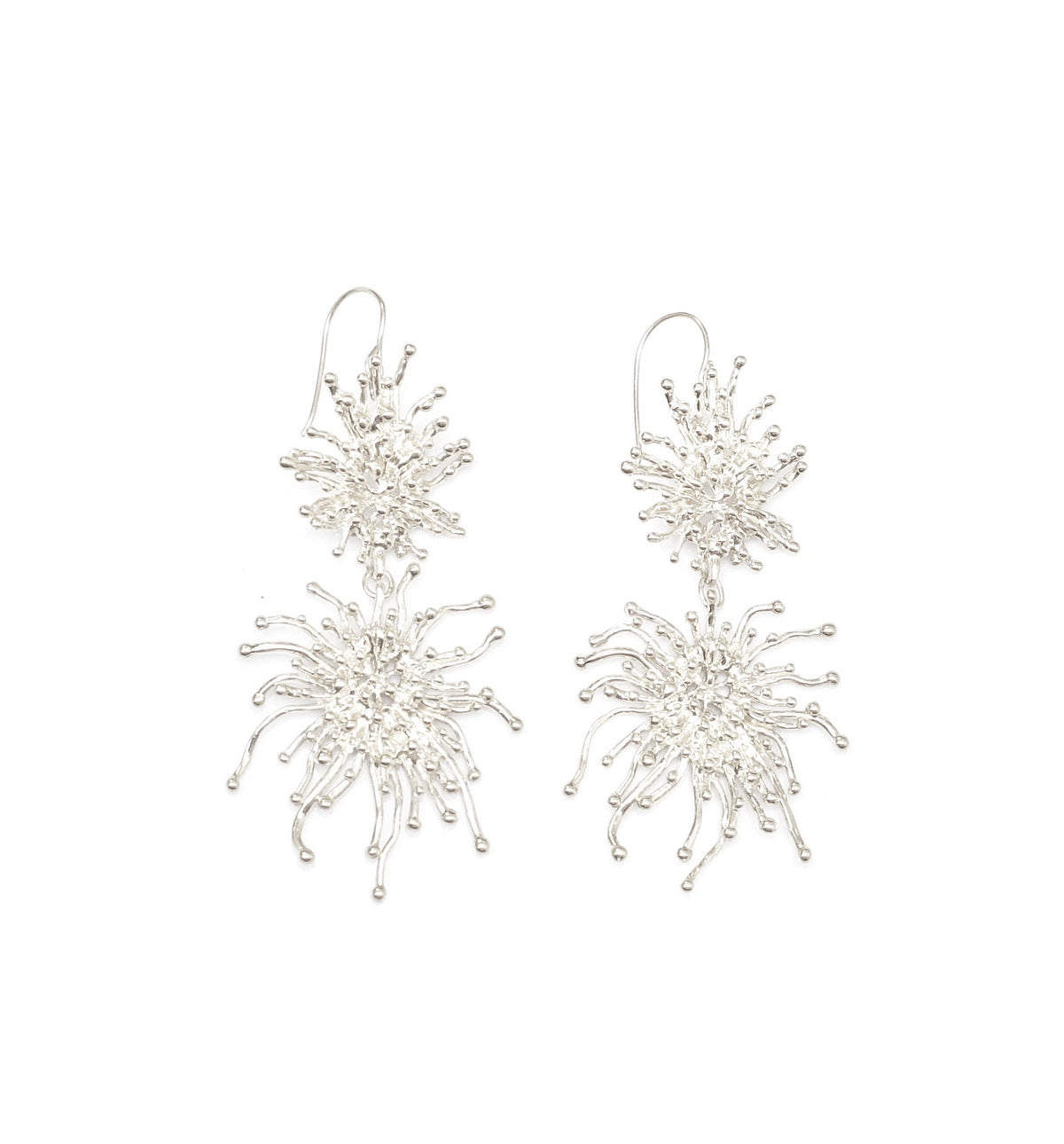 SUNRAY DOUBLE sterling silver hook earrings by Duong Jewelry
#color_no-plating