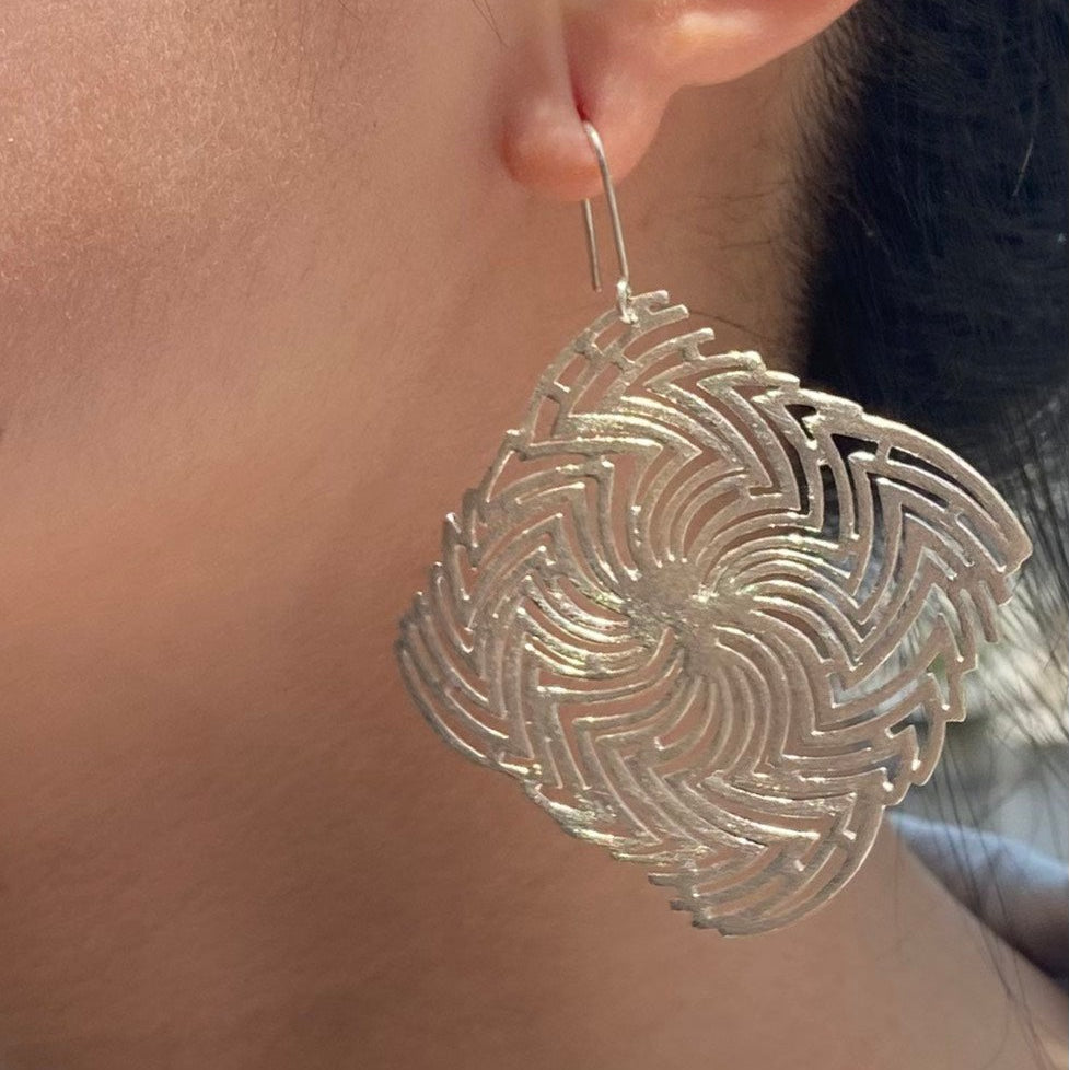 SWIRL MIDI silver earrings