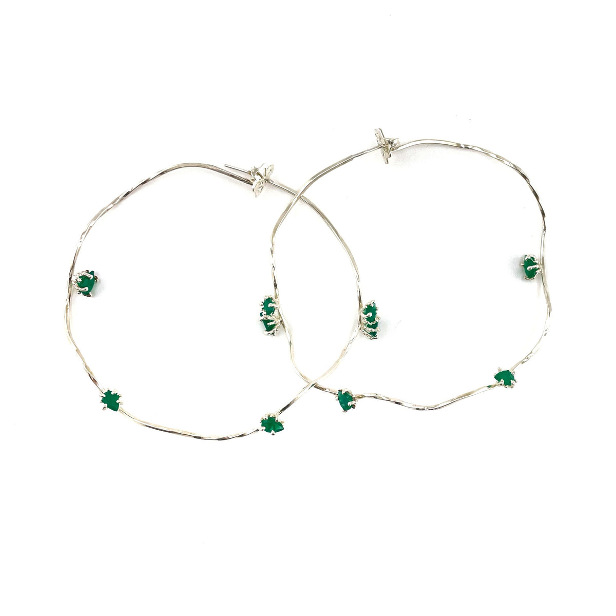 TUTTI FRUTTI green onyx sterling silver earrings by Duong Jewelry
#color_no-plating