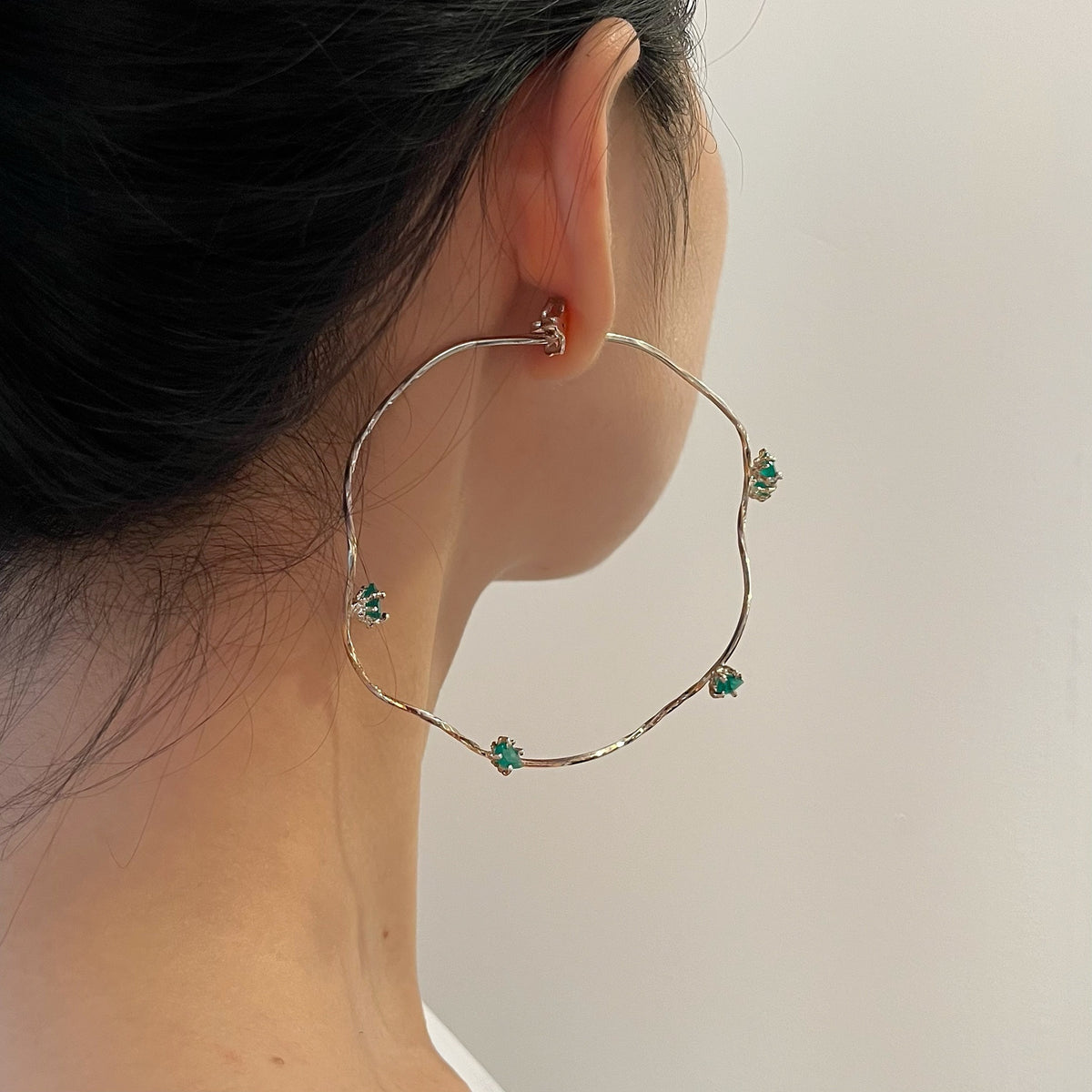 TUTTI FRUTTI green onyx silver earrings