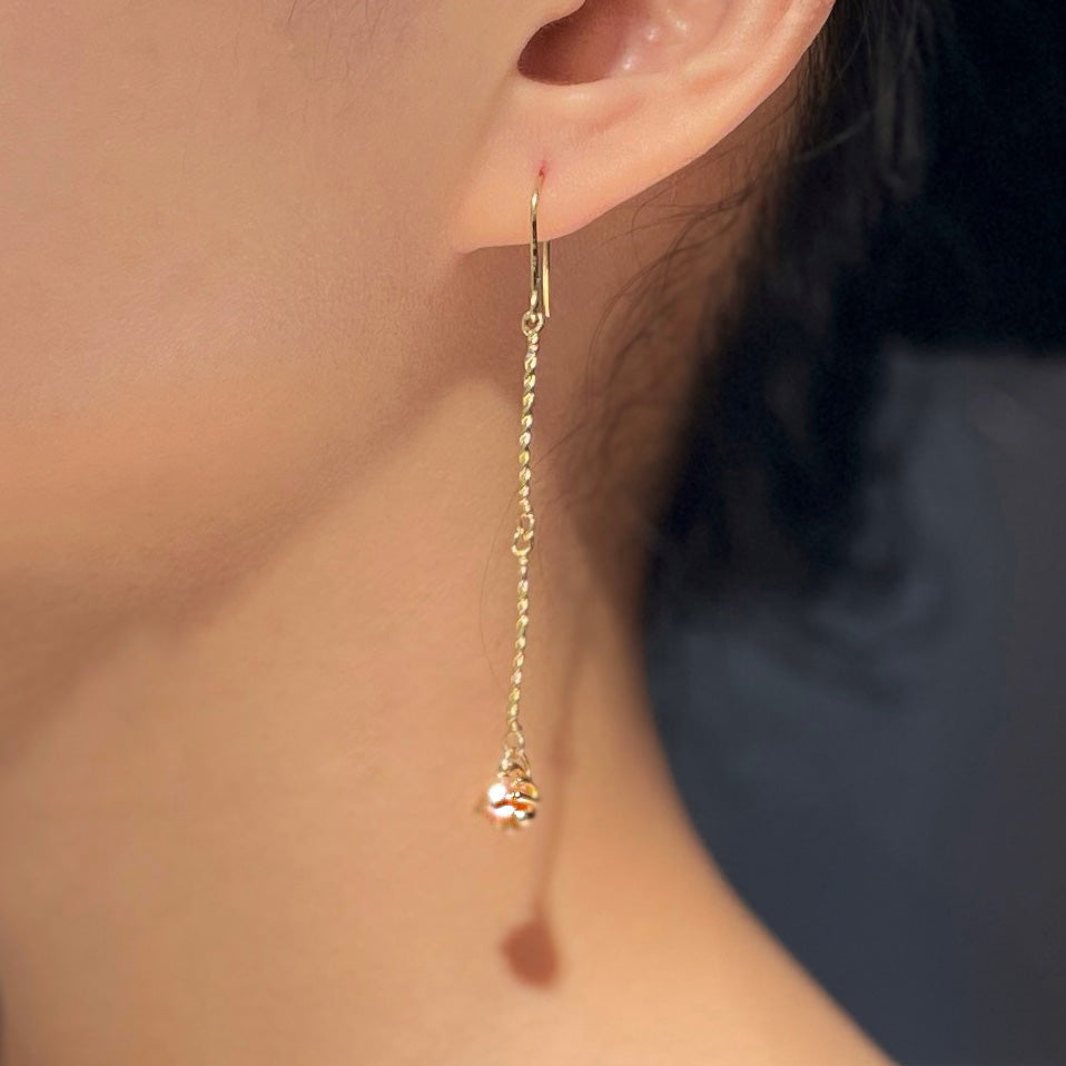 ERICA LONG pearl silver asymmetrical earrings