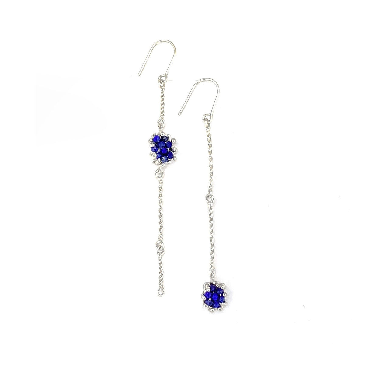 ERICA LONG lapis lazuli sterling silver earrings by Duong Jewelry
#color_no-plating