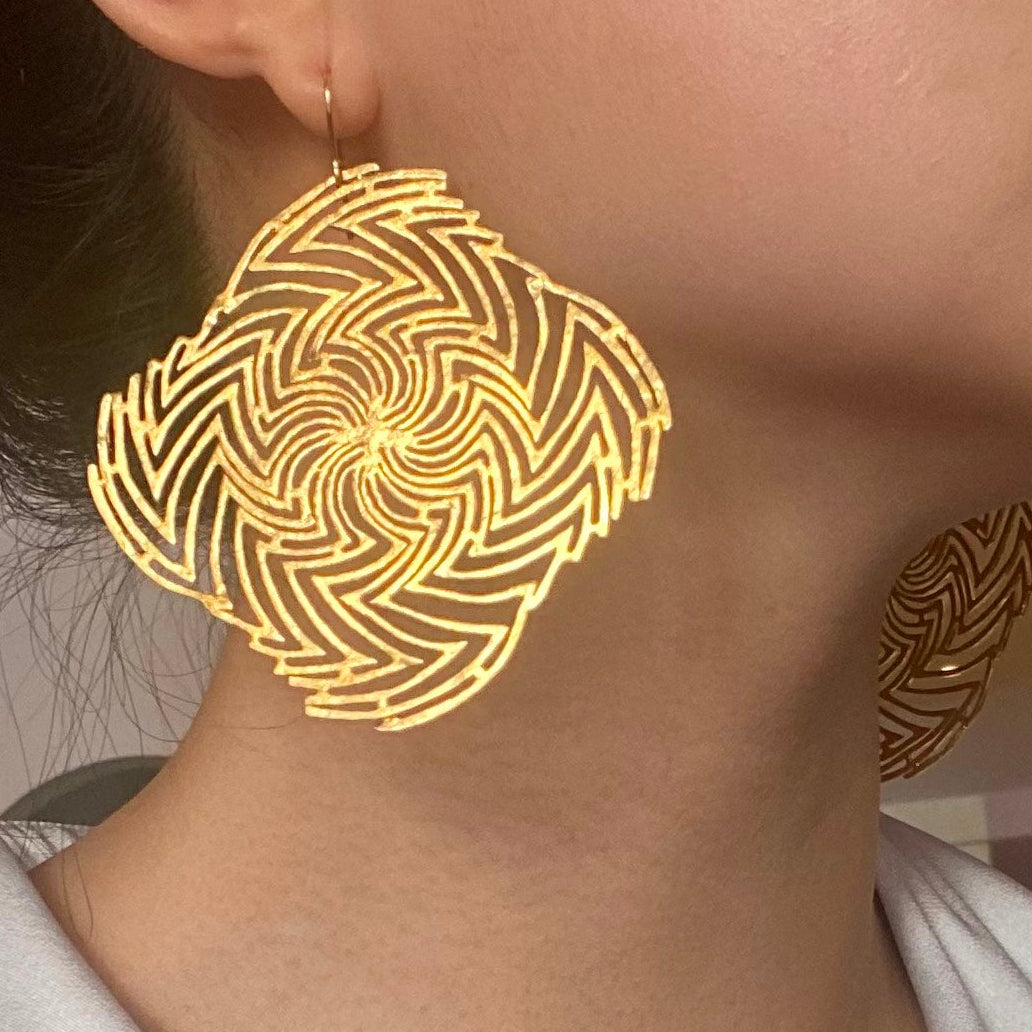 SWIRL brass earrings