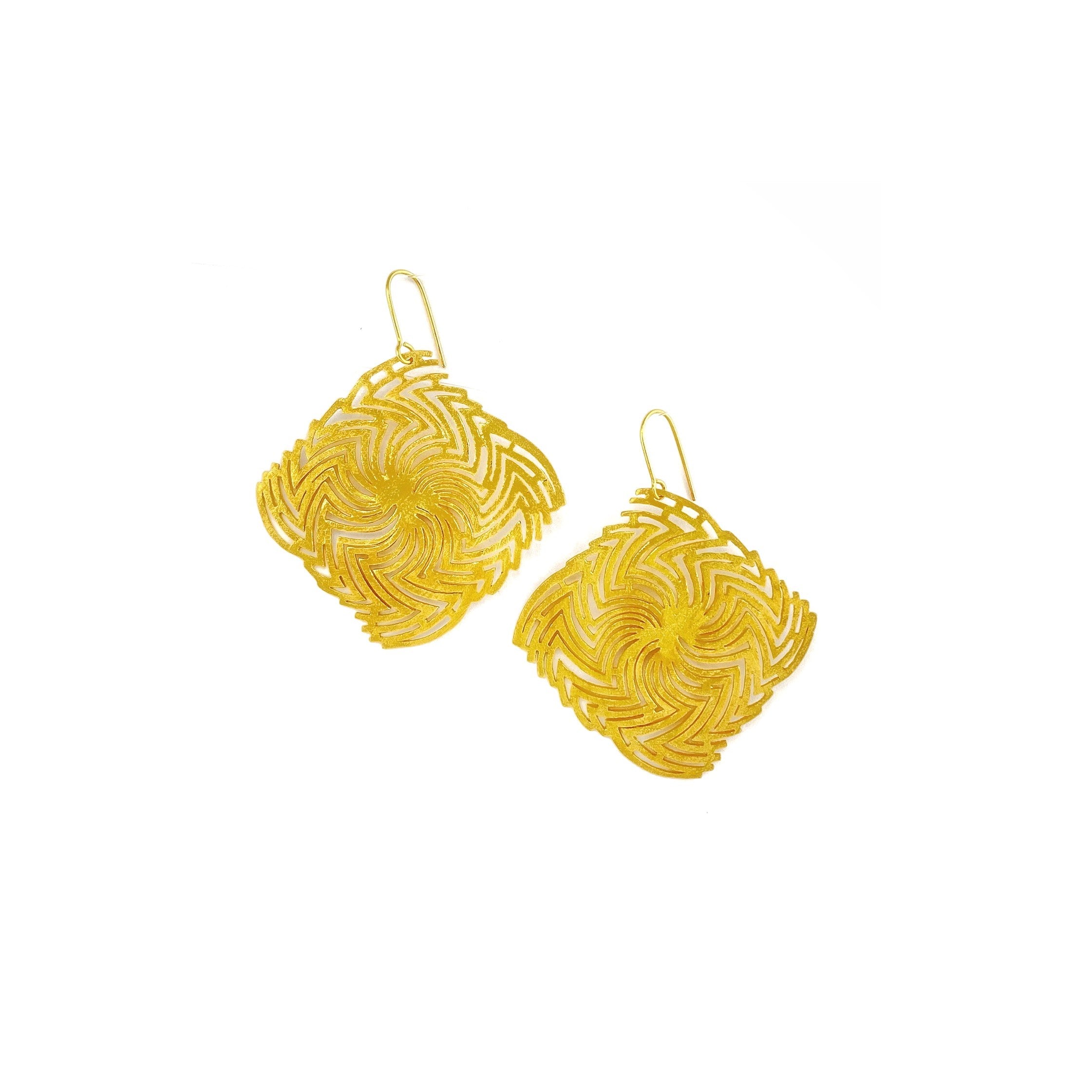 SWIRL brass earrings by Duong Jewelry
#color_22k-yellow-gold