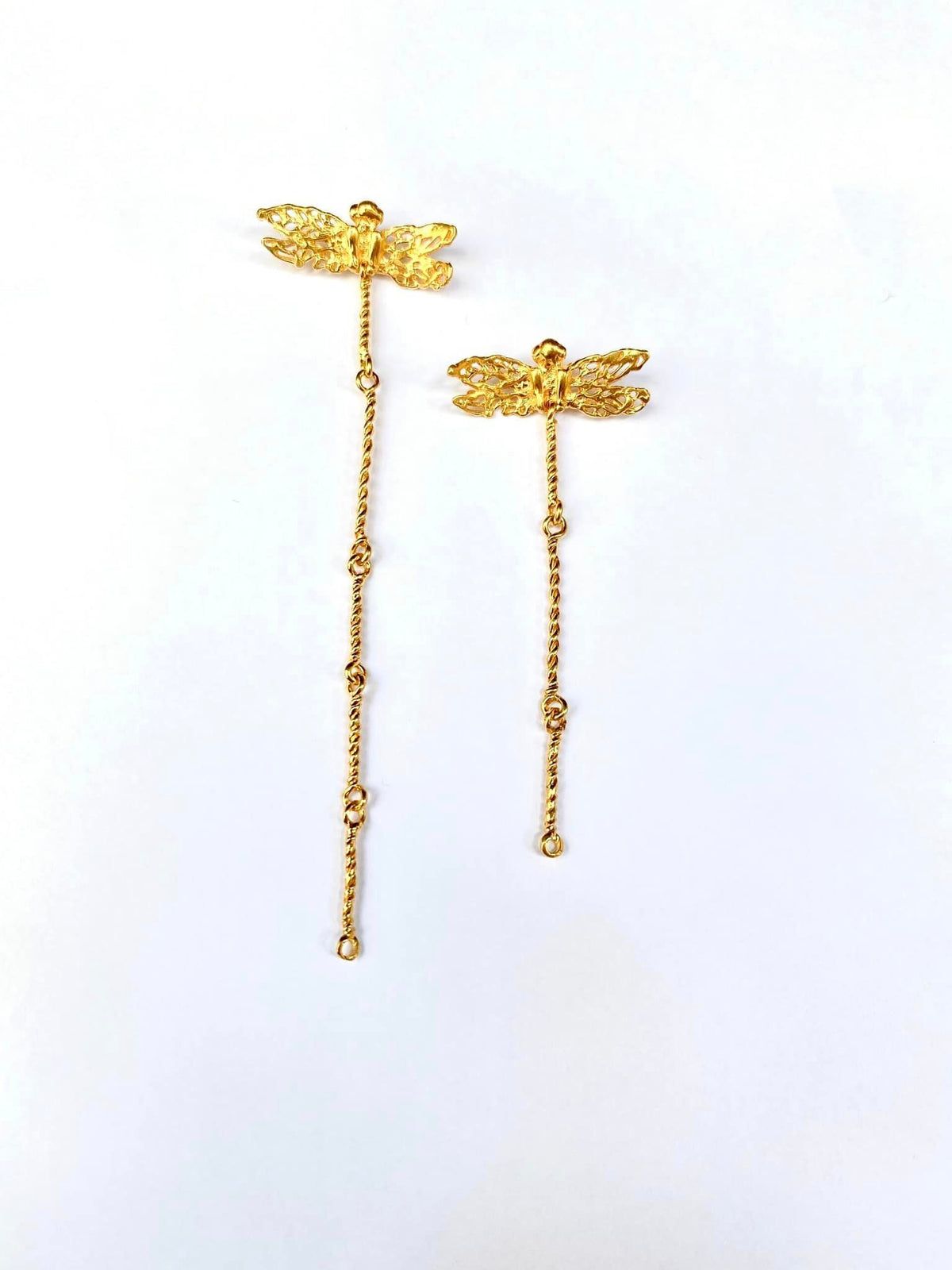 LIBELLULA silver asymmetrical earrings
