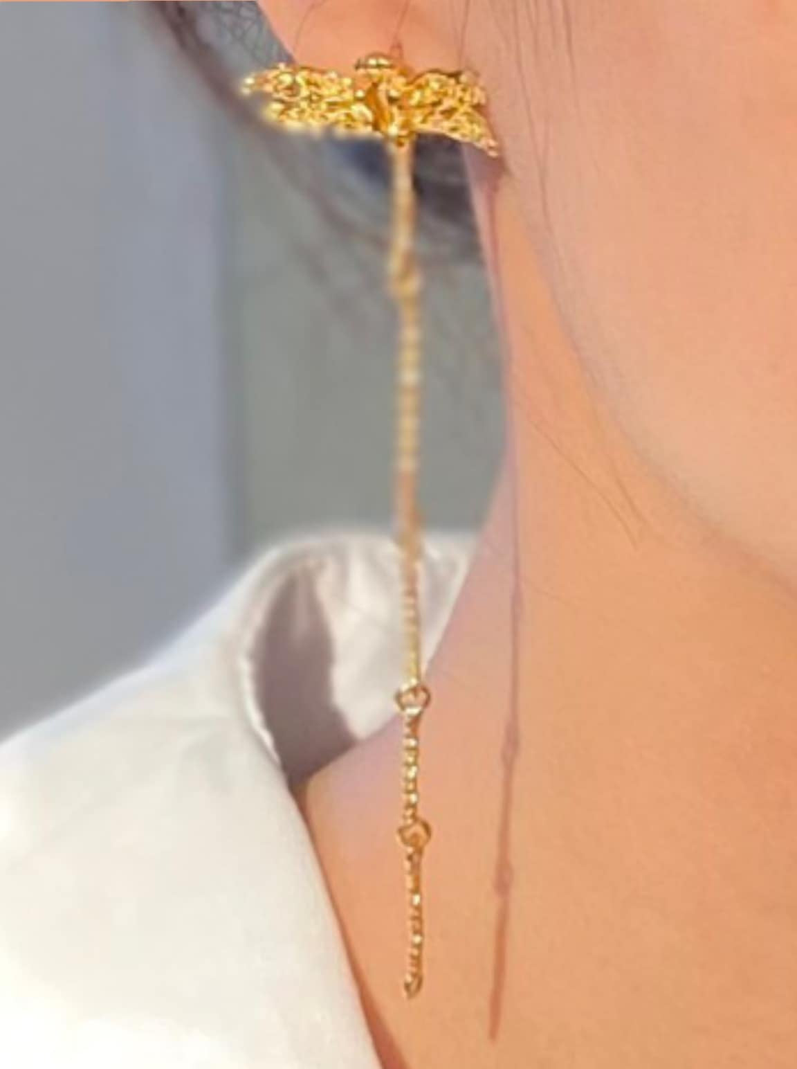 LIBELLULA silver asymmetrical earrings