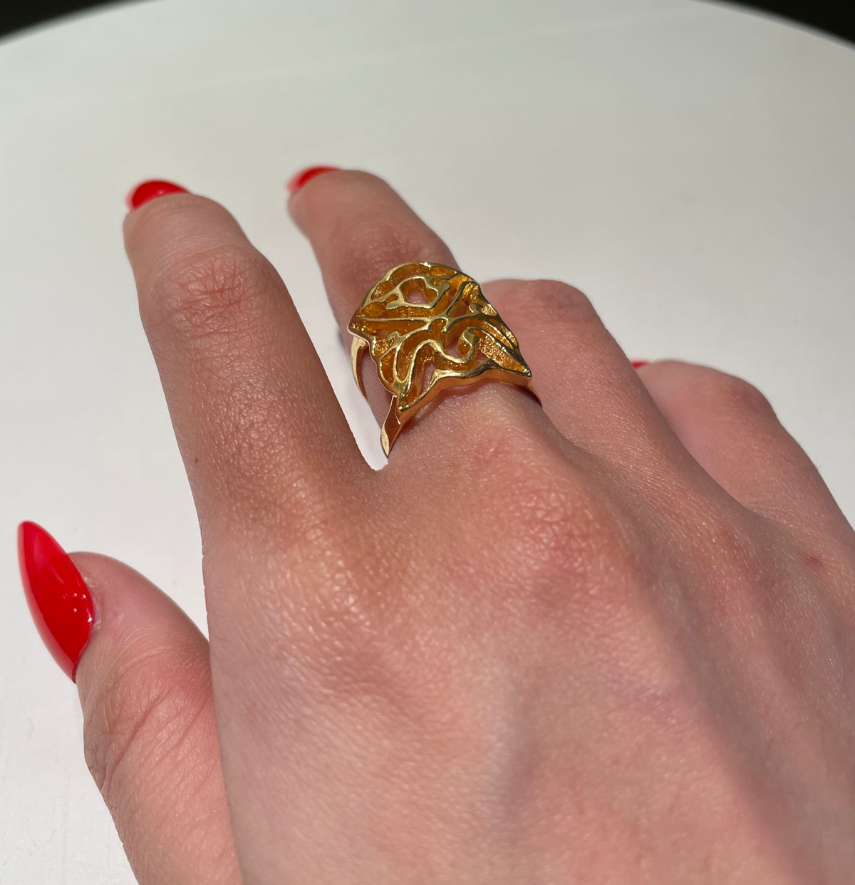 LOTUS MASK silver ring