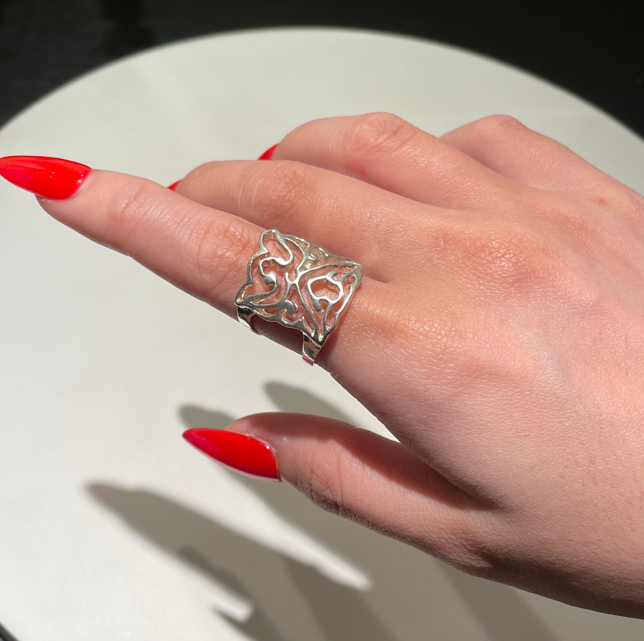 LOTUS MASK silver ring