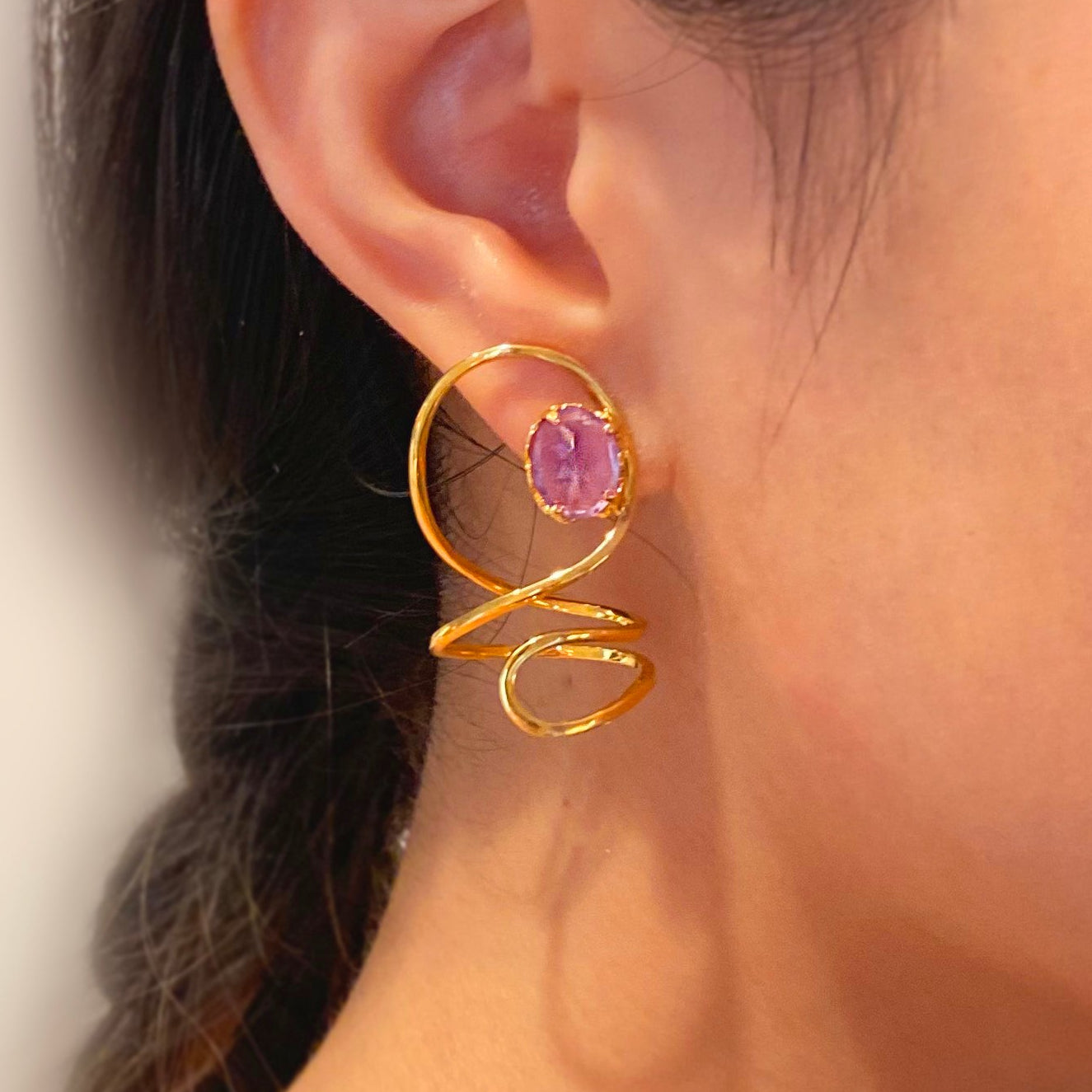 LULU amethyst silver earrings