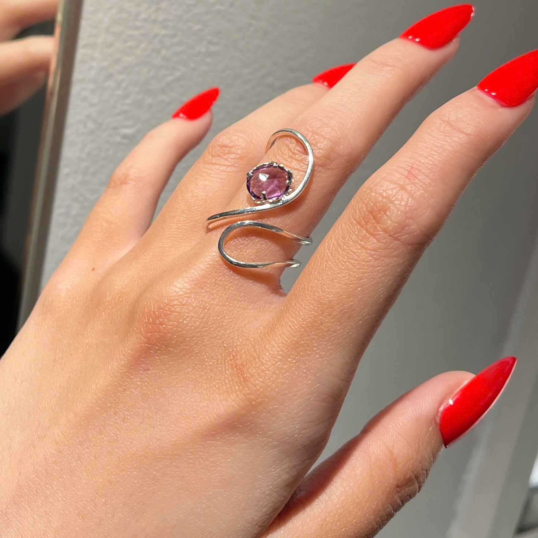 LULU amethyst silver ring