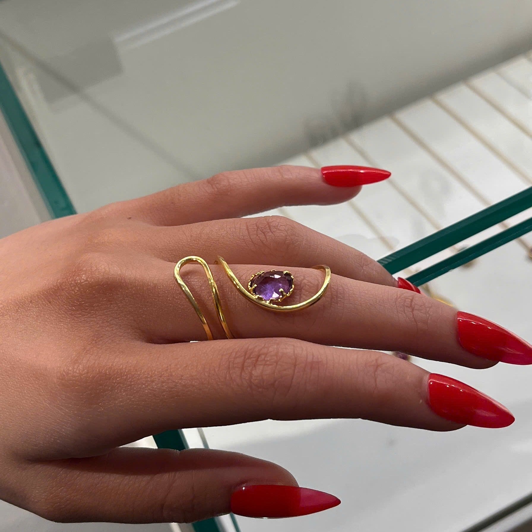LULU amethyst silver ring
