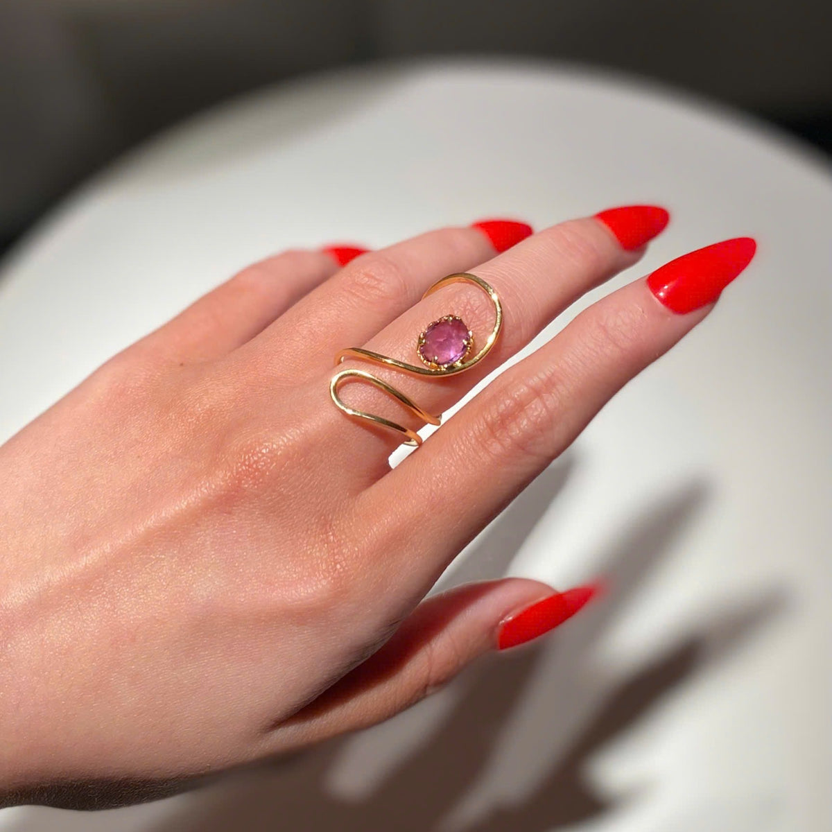 LULU amethyst silver ring