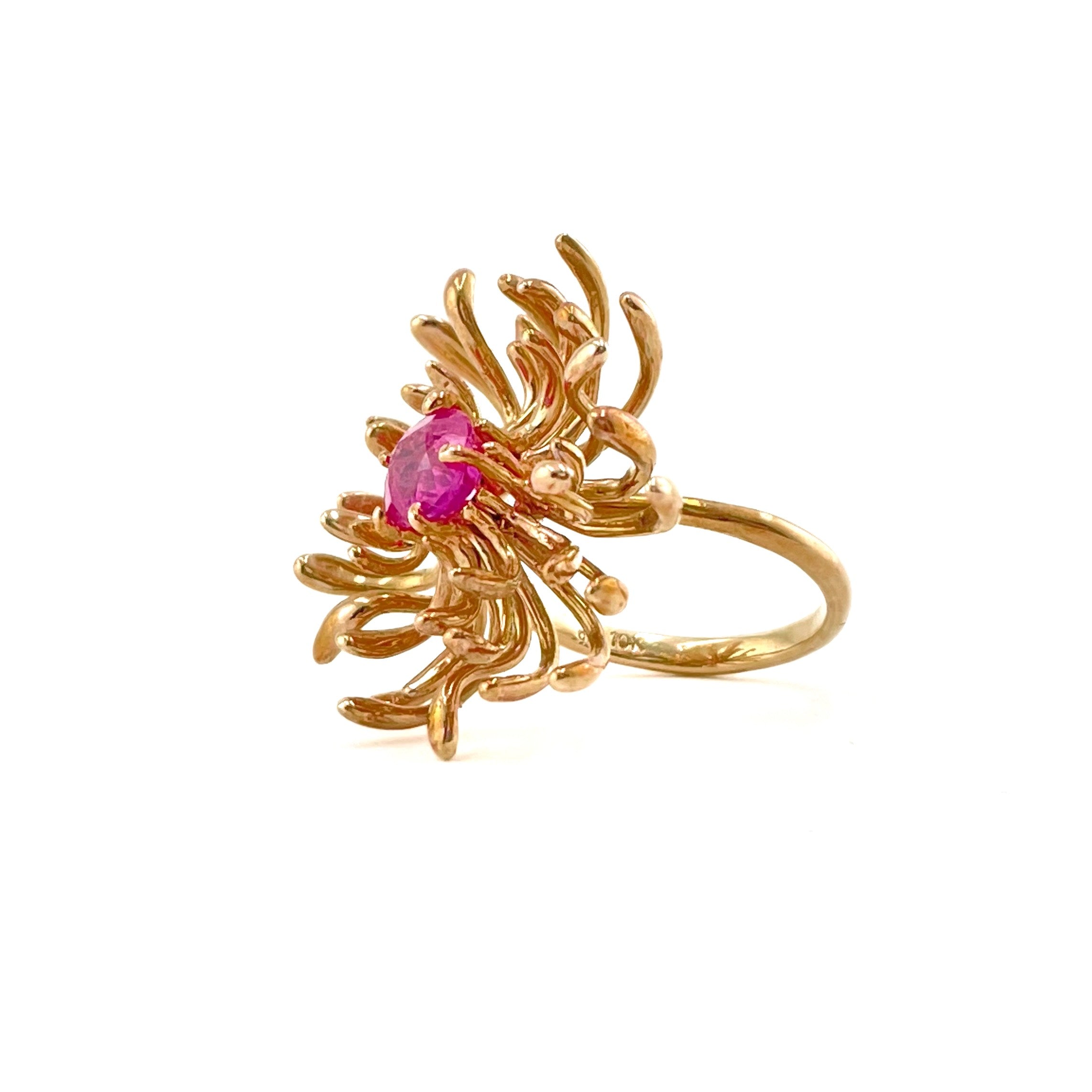 CHRYSANTH pink sapphire 10K gold ring
