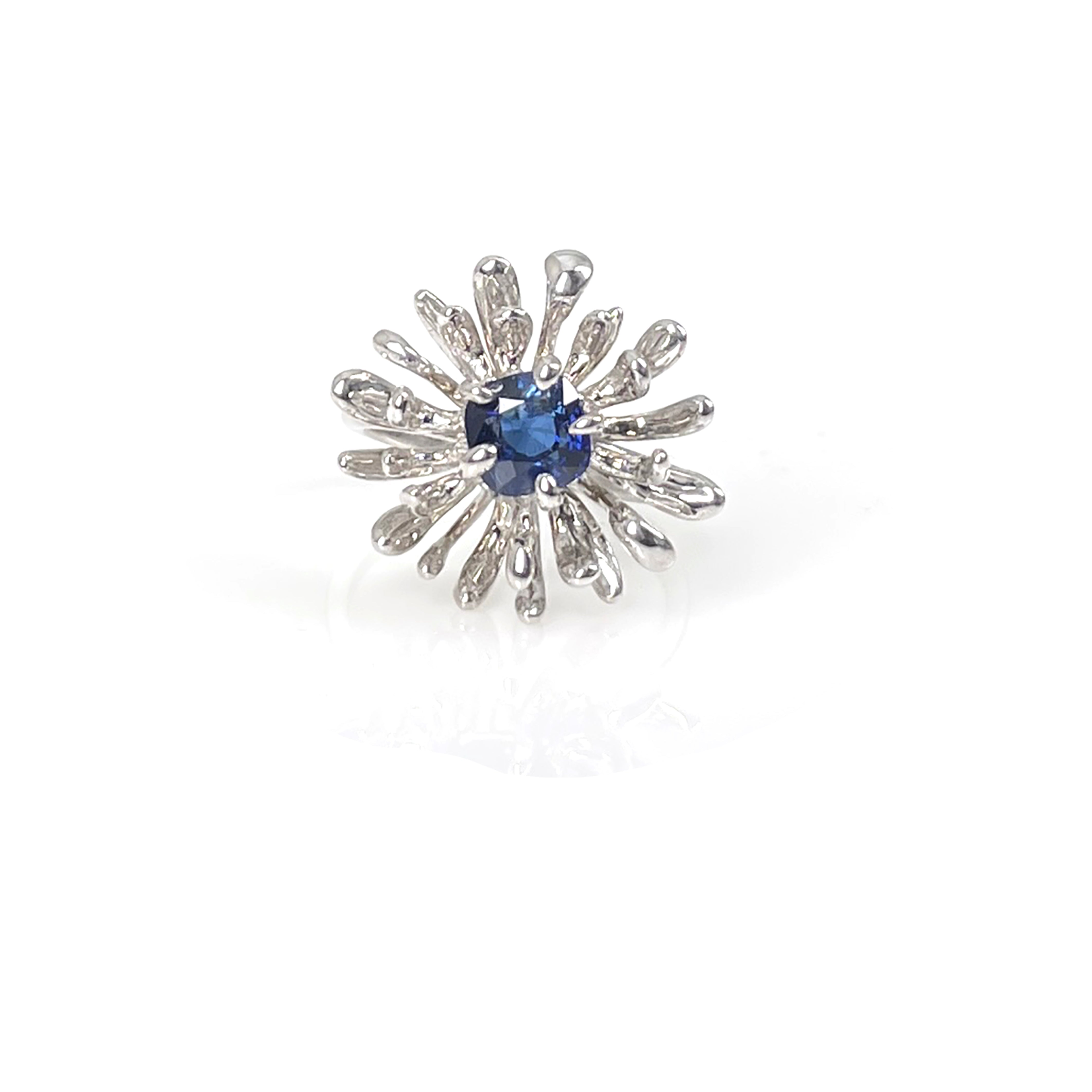 CHRYSANTH MINI blue spinel 14K white gold ring by Duong Jewelry
#color_rhodium