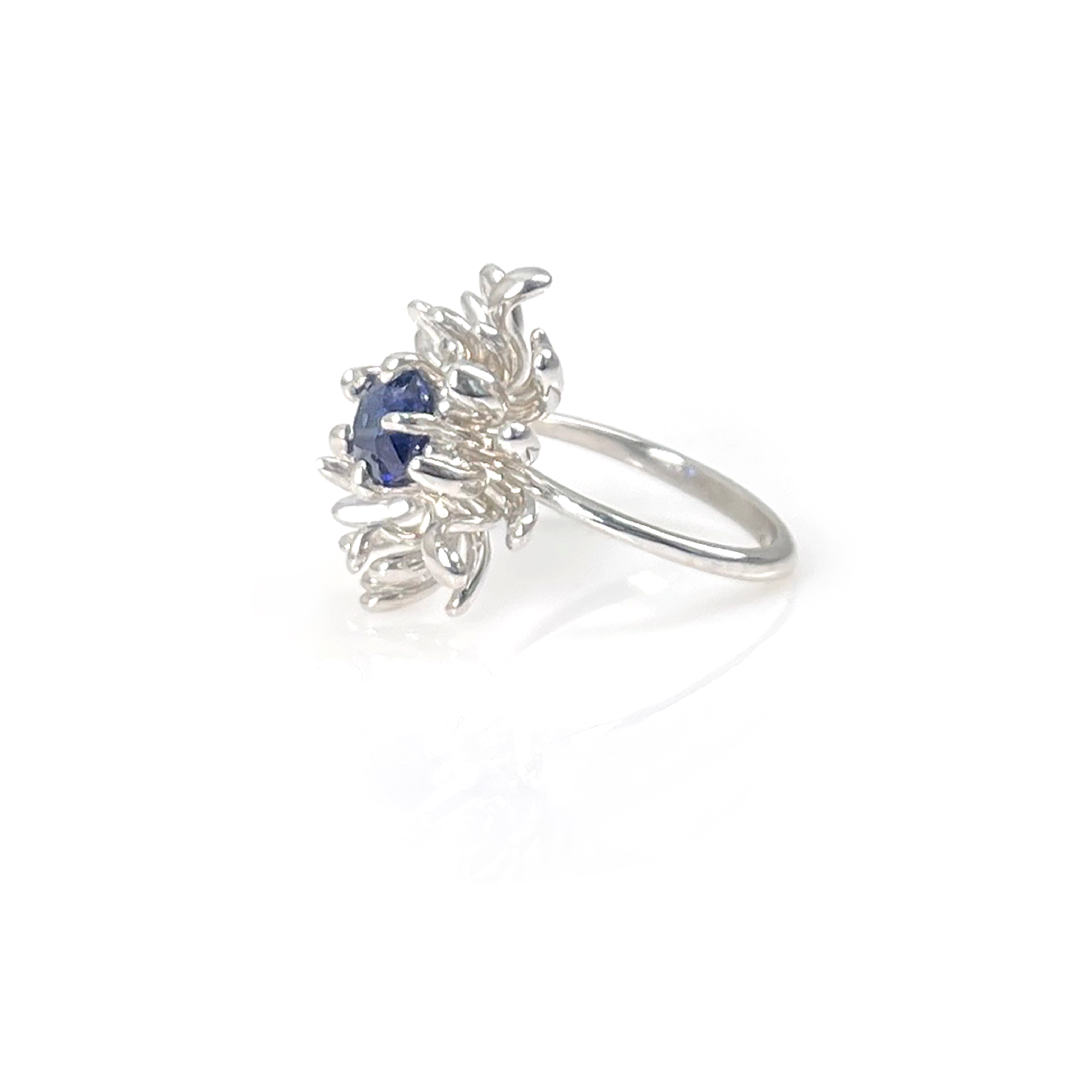 CHRYSANTH MINI blue spinel 14K white gold ring by Duong Jewelry
#color_rhodium