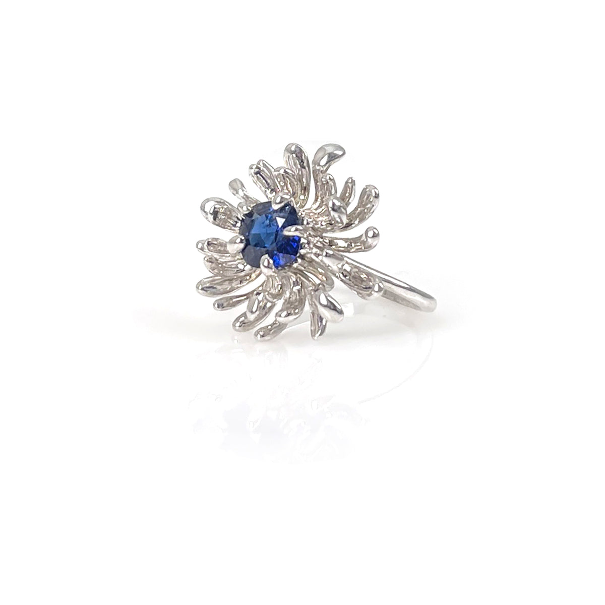 CHRYSANTH MINI blue spinel 14K white gold ring by Duong Jewelry
#color_rhodium