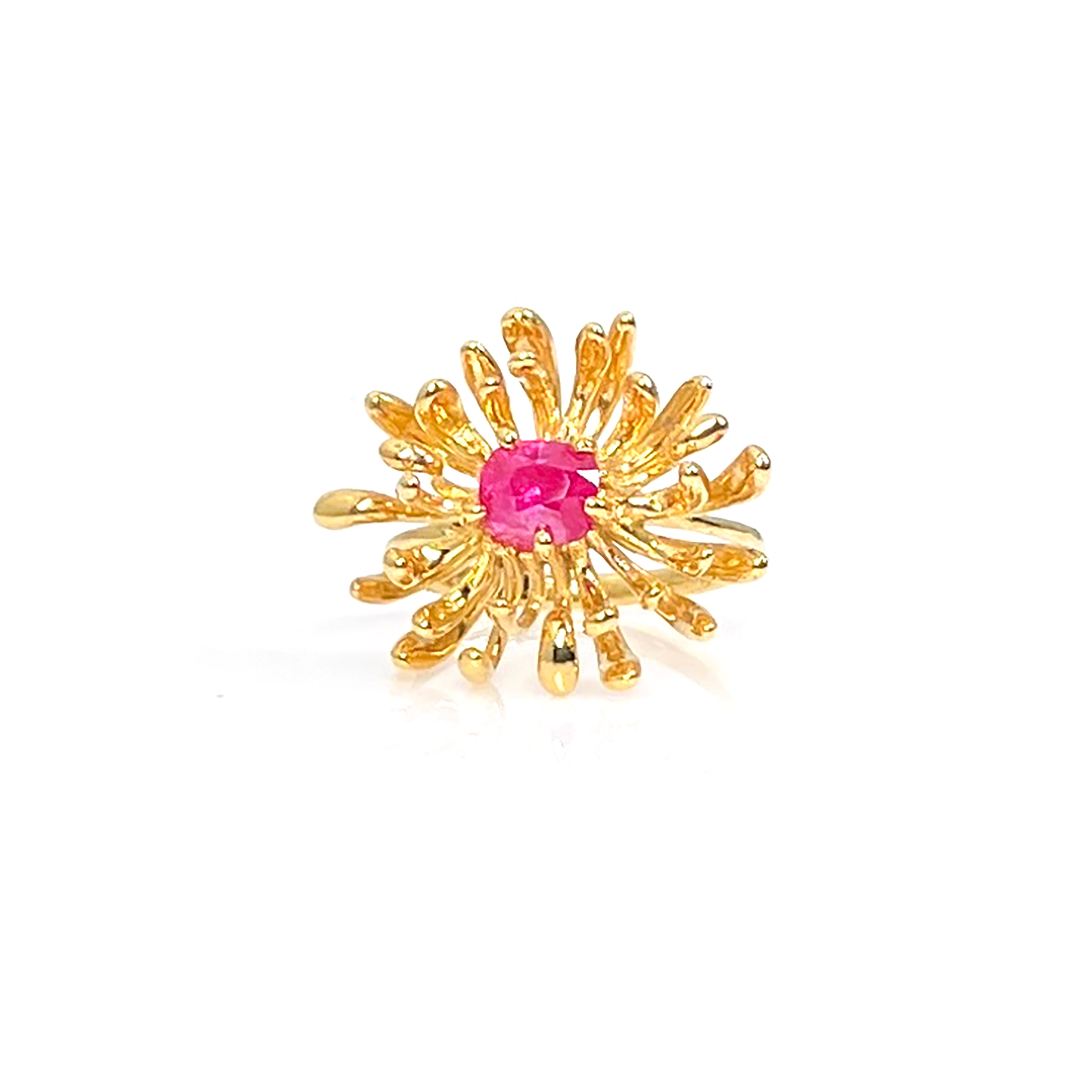 CHRYSANTH MINI pink sapphire 14K gold ring by Duong Jewelry
#color_22k-yellow-gold