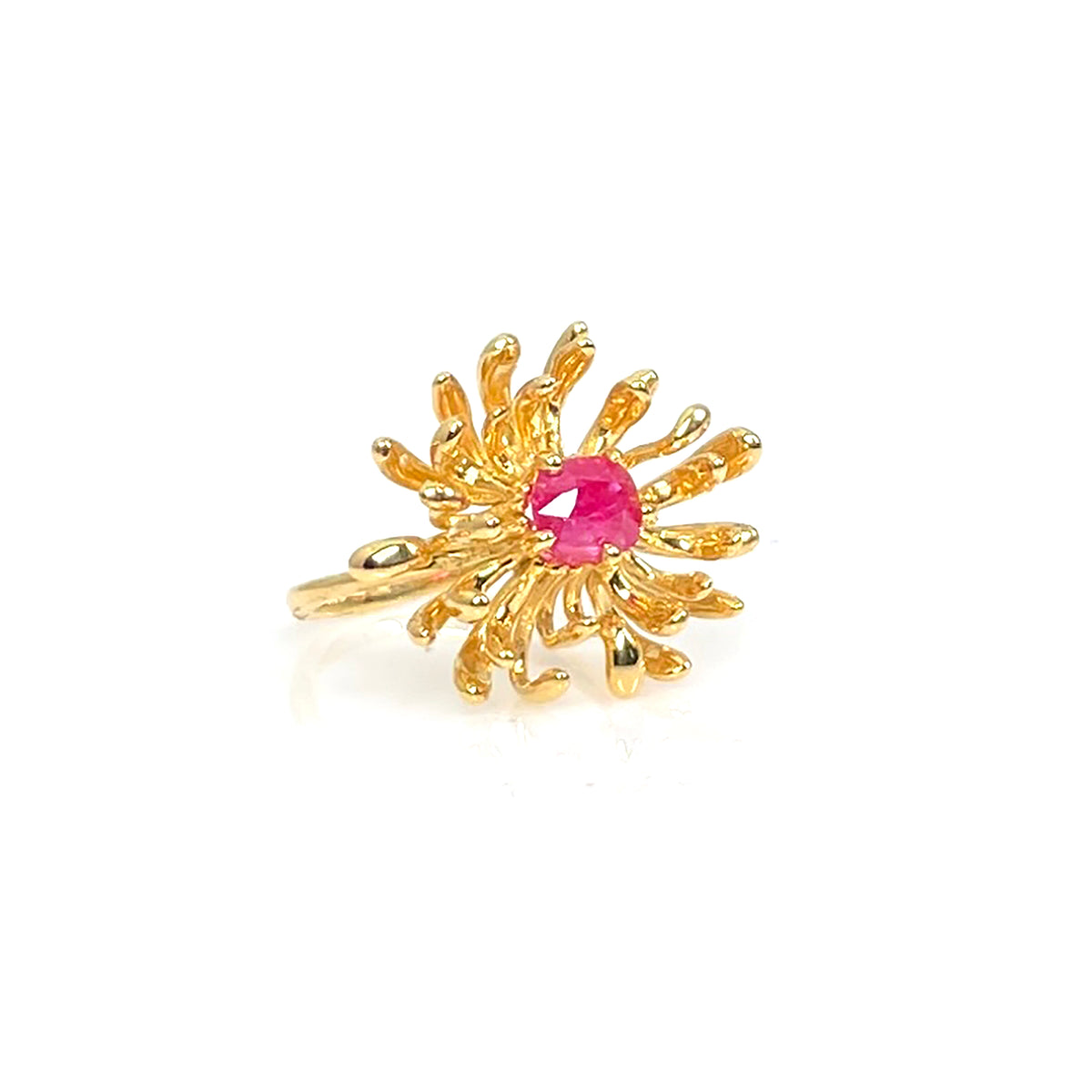CHRYSANTH MINI pink sapphire 14K gold ring by Duong Jewelry
#color_22k-yellow-gold