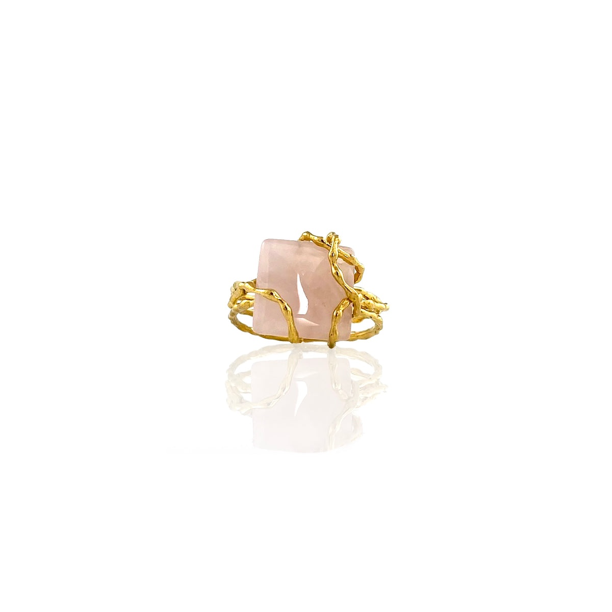 BABY WENDY rose quartz brass ring by Duong Jewelry
#color_22k-yellow-gold