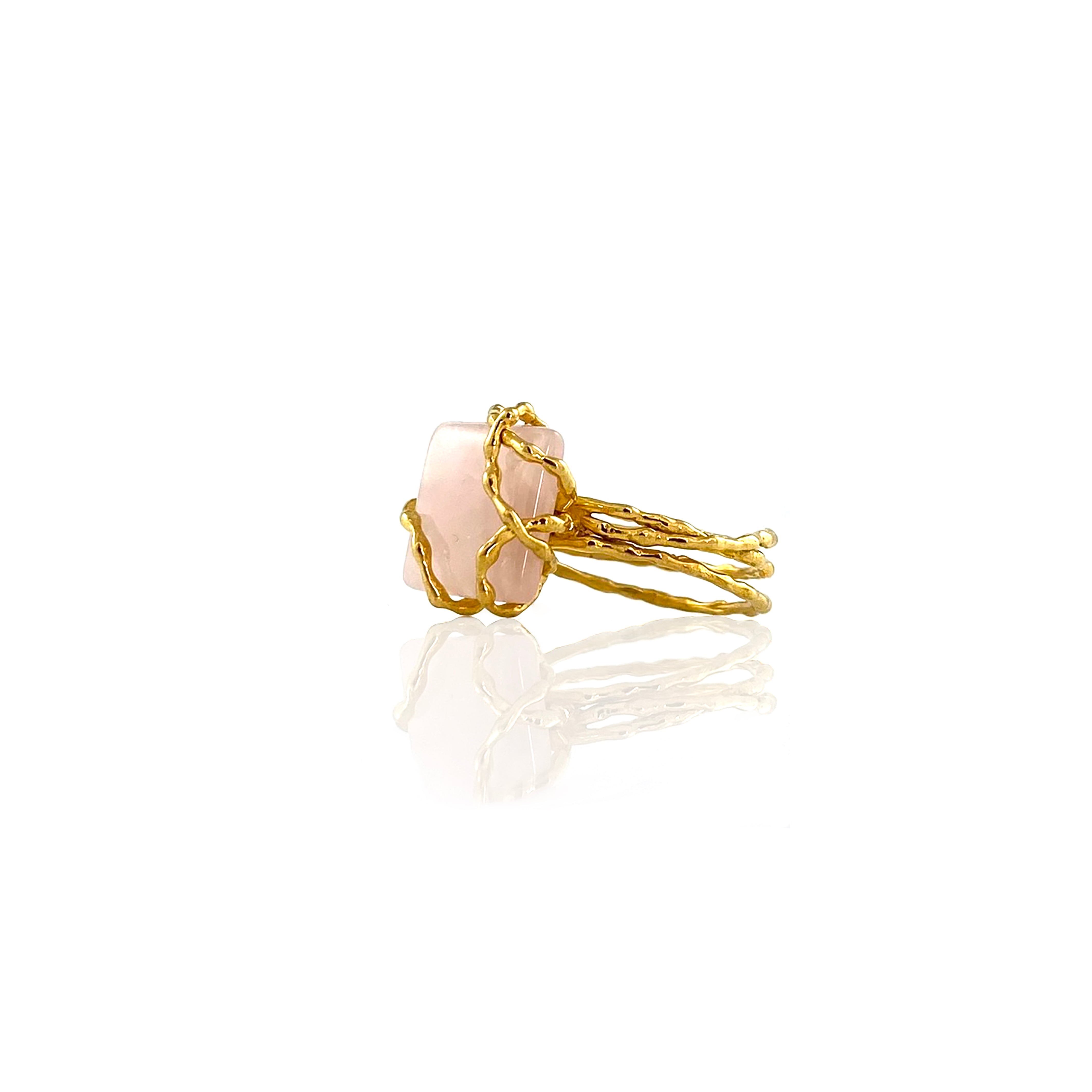 BABY WENDY rose quartz brass ring by Duong Jewelry
#color_22k-yellow-gold