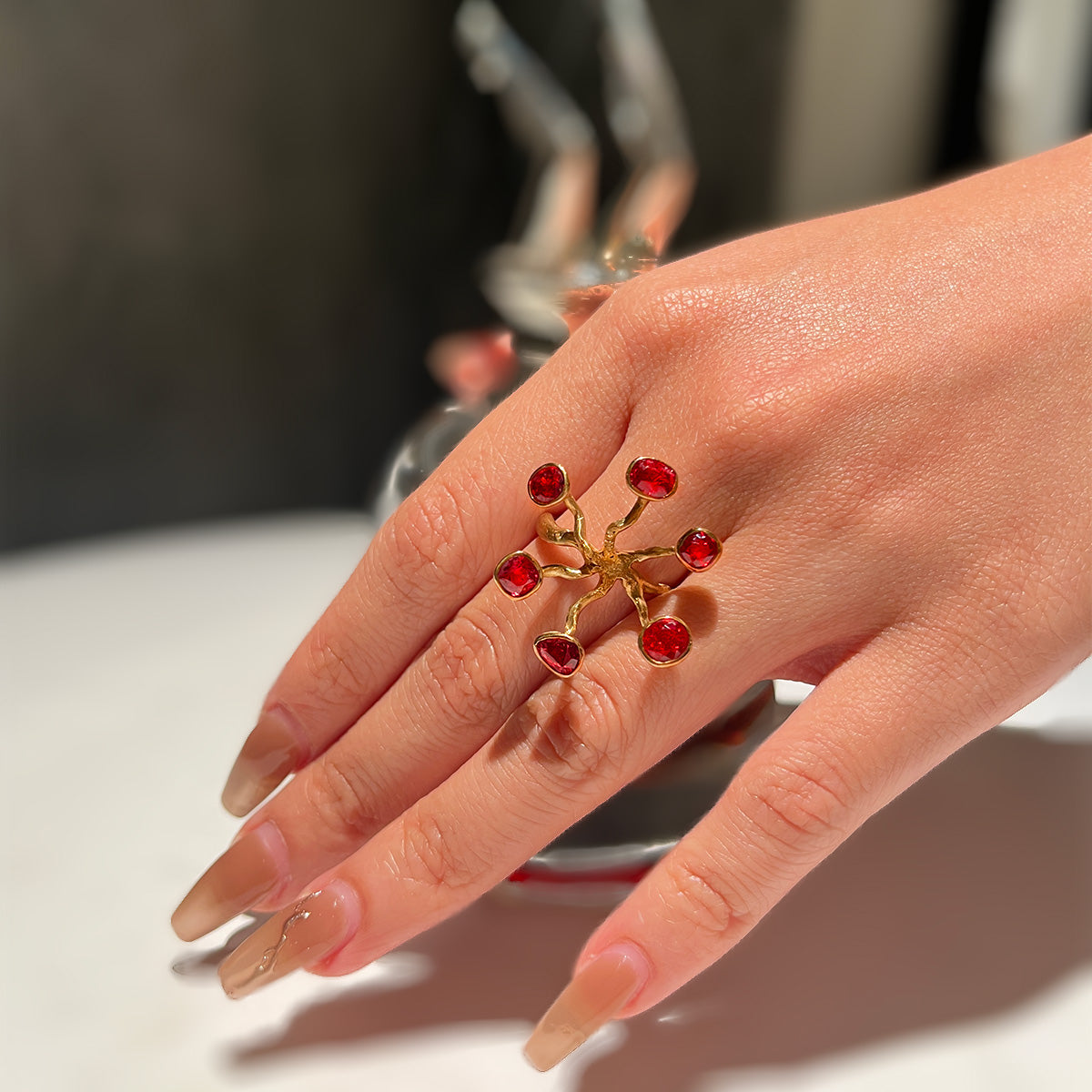 BABY MIA red spinel 18K gold ring