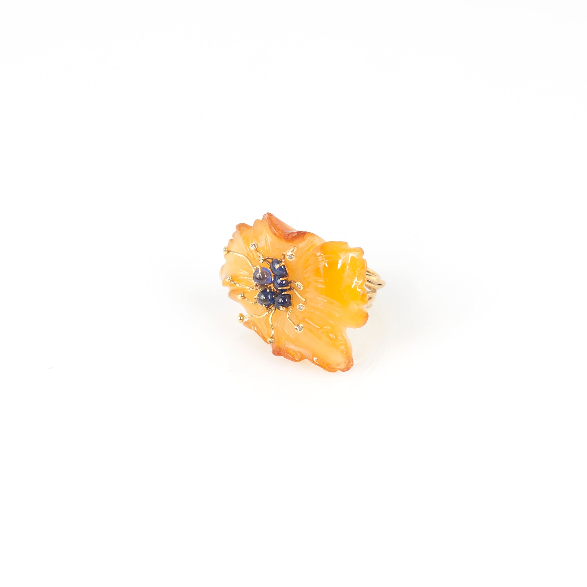 PETALE’A agate, blue sapphire & diamond 10K gold ring by Duong Jewelry
#color_22k-yellow-gold