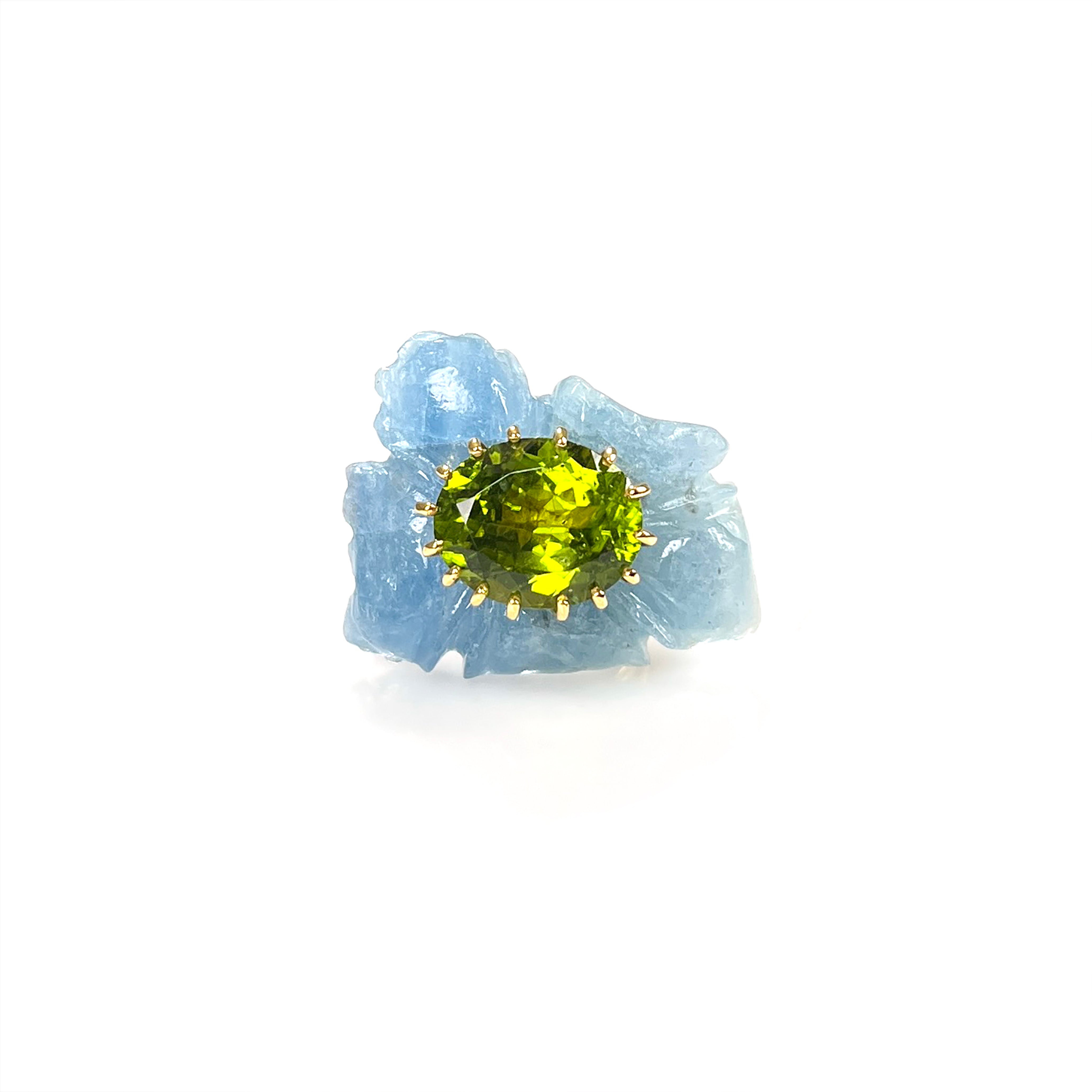 PETALE’A PASSION aquamarine & peridot 10K gold ring by Duong Jewelry
#color_22k-yellow-gold