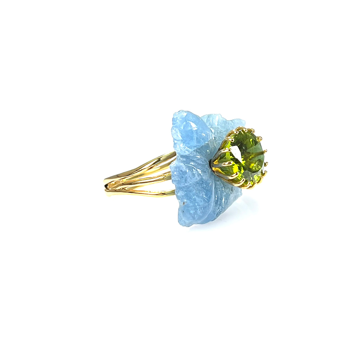 PETALE’A PASSION aquamarine & peridot 10K gold ring by Duong Jewelry
#color_22k-yellow-gold