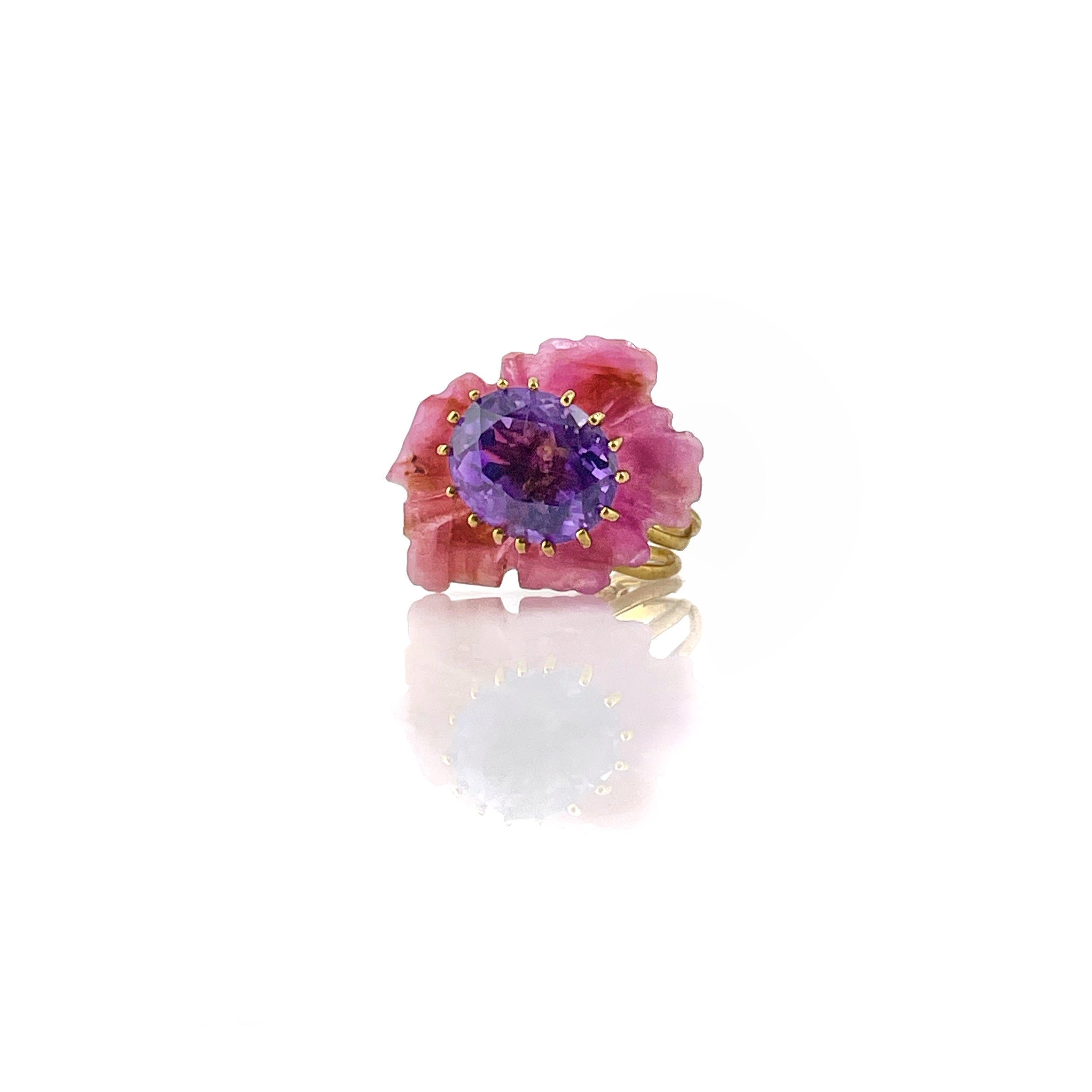 PETALE’A PASSION TINY ruby & amethyst 10K gold ring by Duong Jewelry
#color_22k-yellow-gold