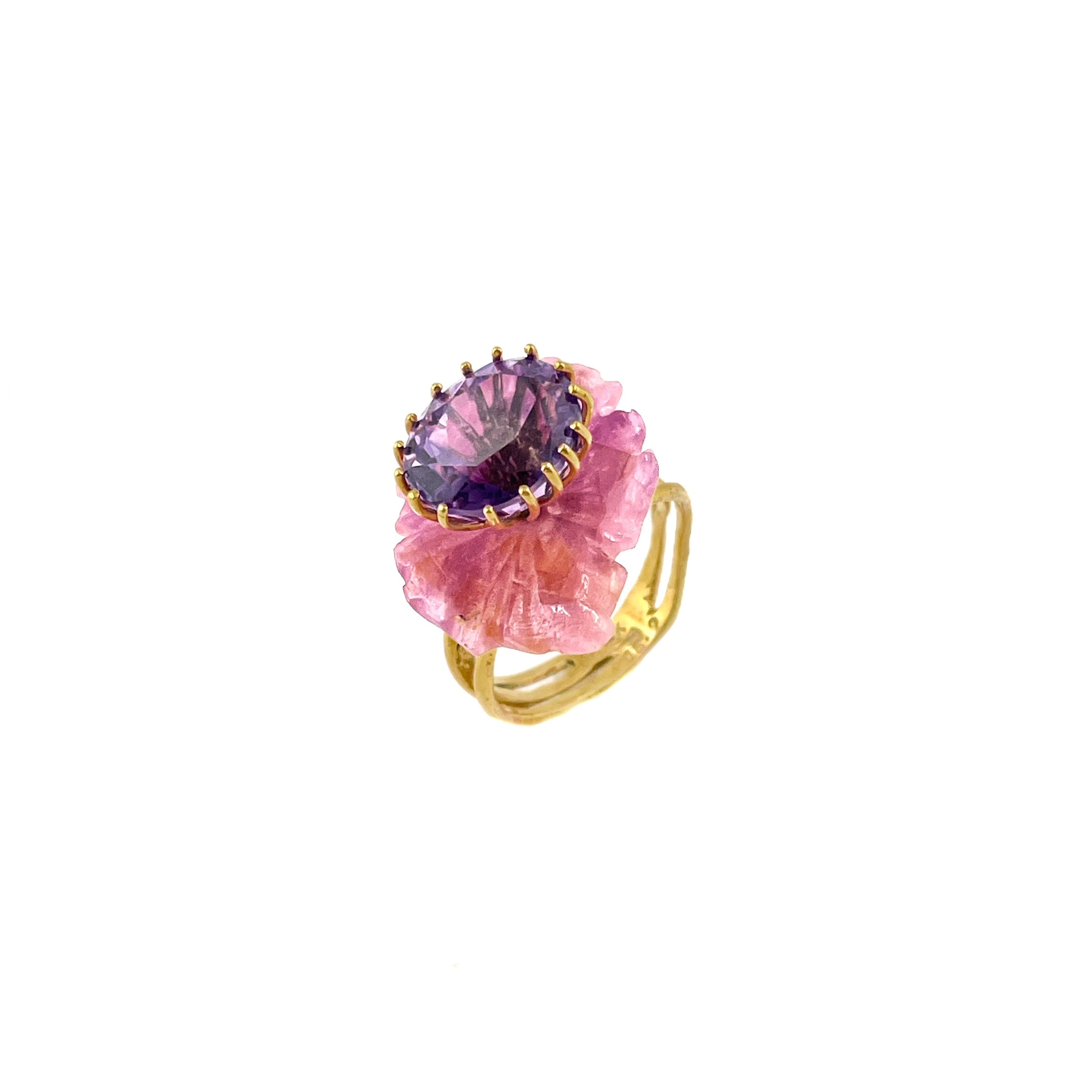 PETALE’A PASSION TINY ruby & amethyst 10K gold ring by Duong Jewelry
#color_22k-yellow-gold