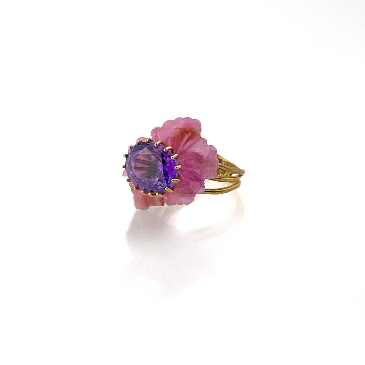 PETALE’A PASSION TINY ruby & amethyst 10K gold ring by Duong Jewelry
#color_22k-yellow-gold