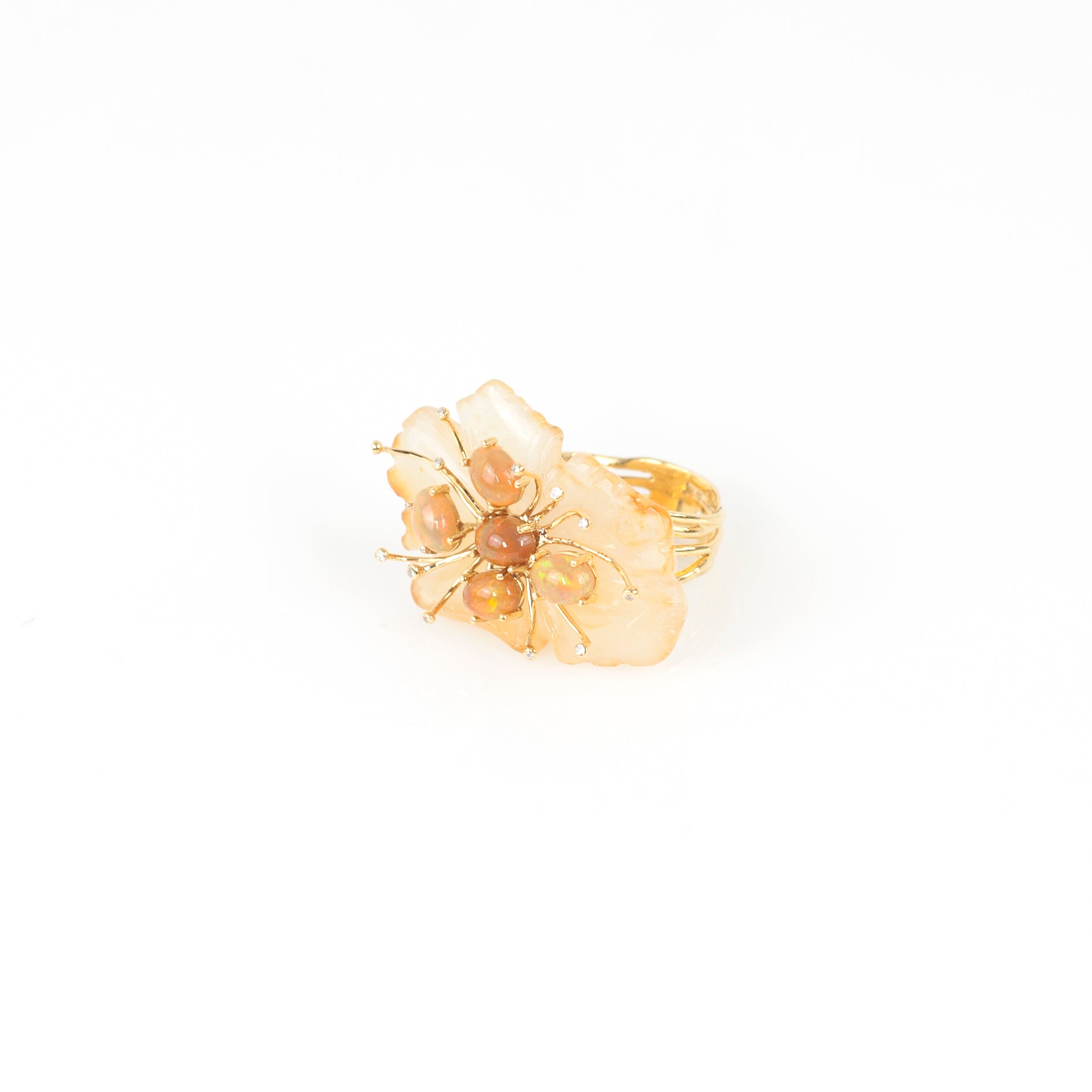 PETALE’A agate, crystal opal & diamond 14K gold ring by Duong Jewelry
#clor_22k-yellow-gold