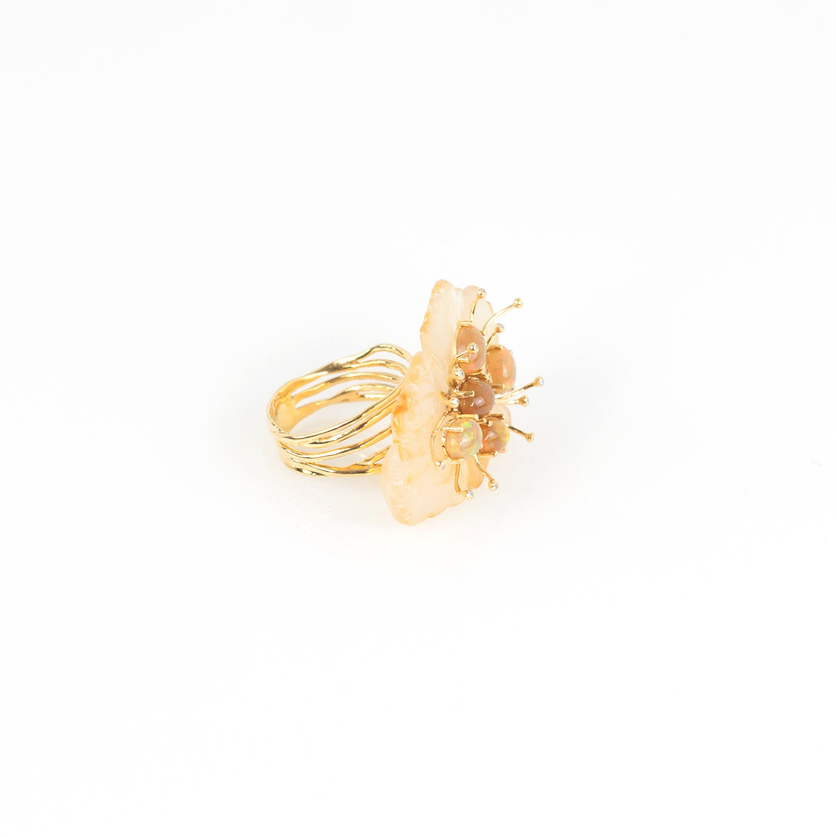 PETALE’A agate, crystal opal & diamond 14K gold ring by Duong Jewelry
#clor_22k-yellow-gold